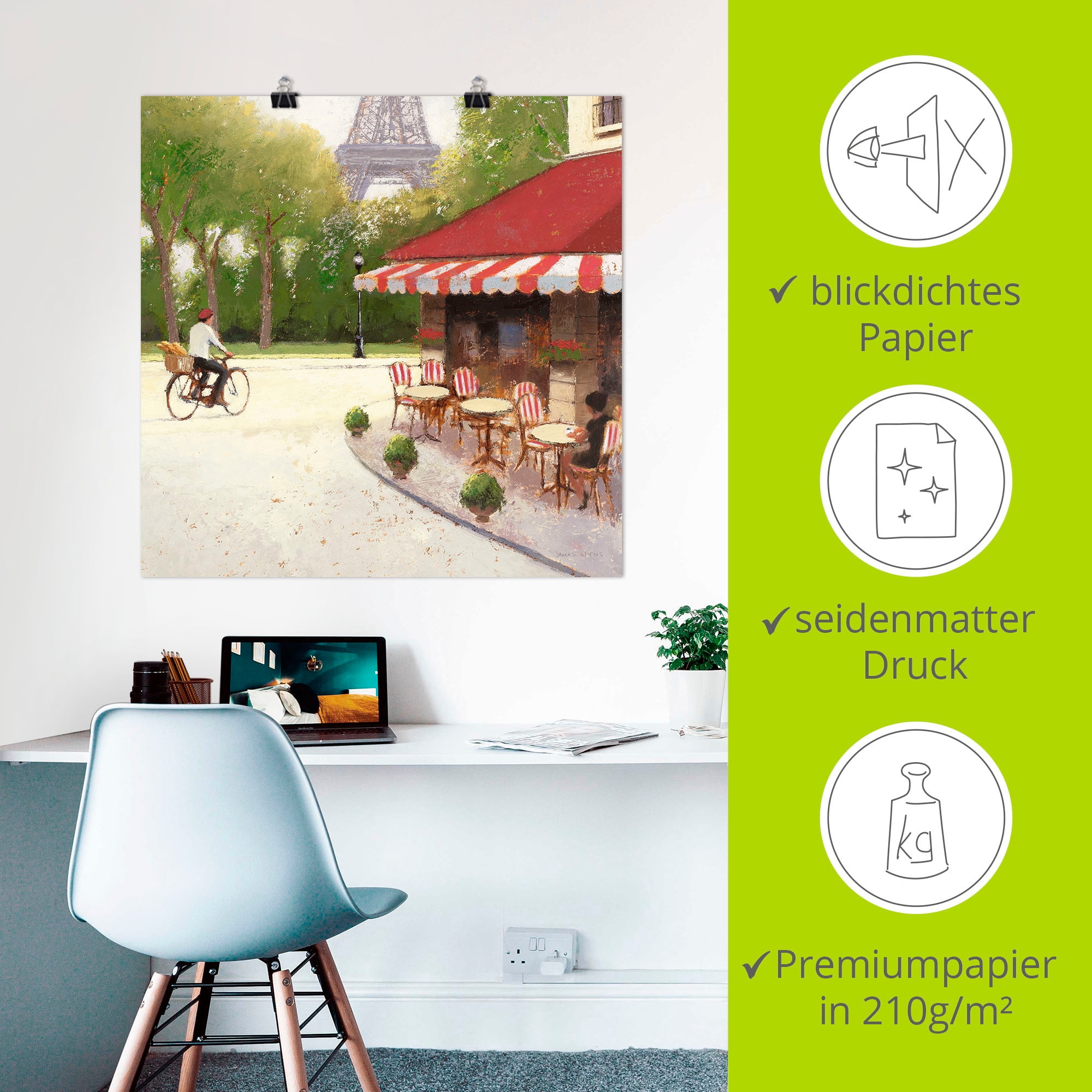 Artland Poster »Café du Martin III« Europa 1 Stk. tlg. als Leinwandbild, Poster in verschied. Größen