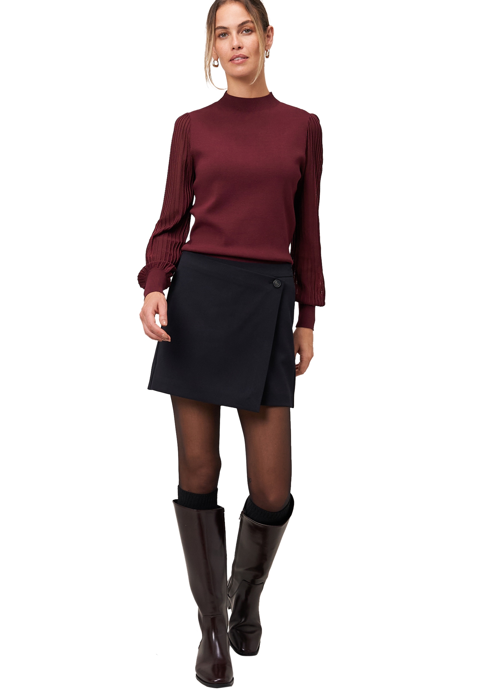 Zero Strickpullover »zero Damen Strickpullover mit transparenten Ärmeln«, (1 tlg.), weiteres Detail