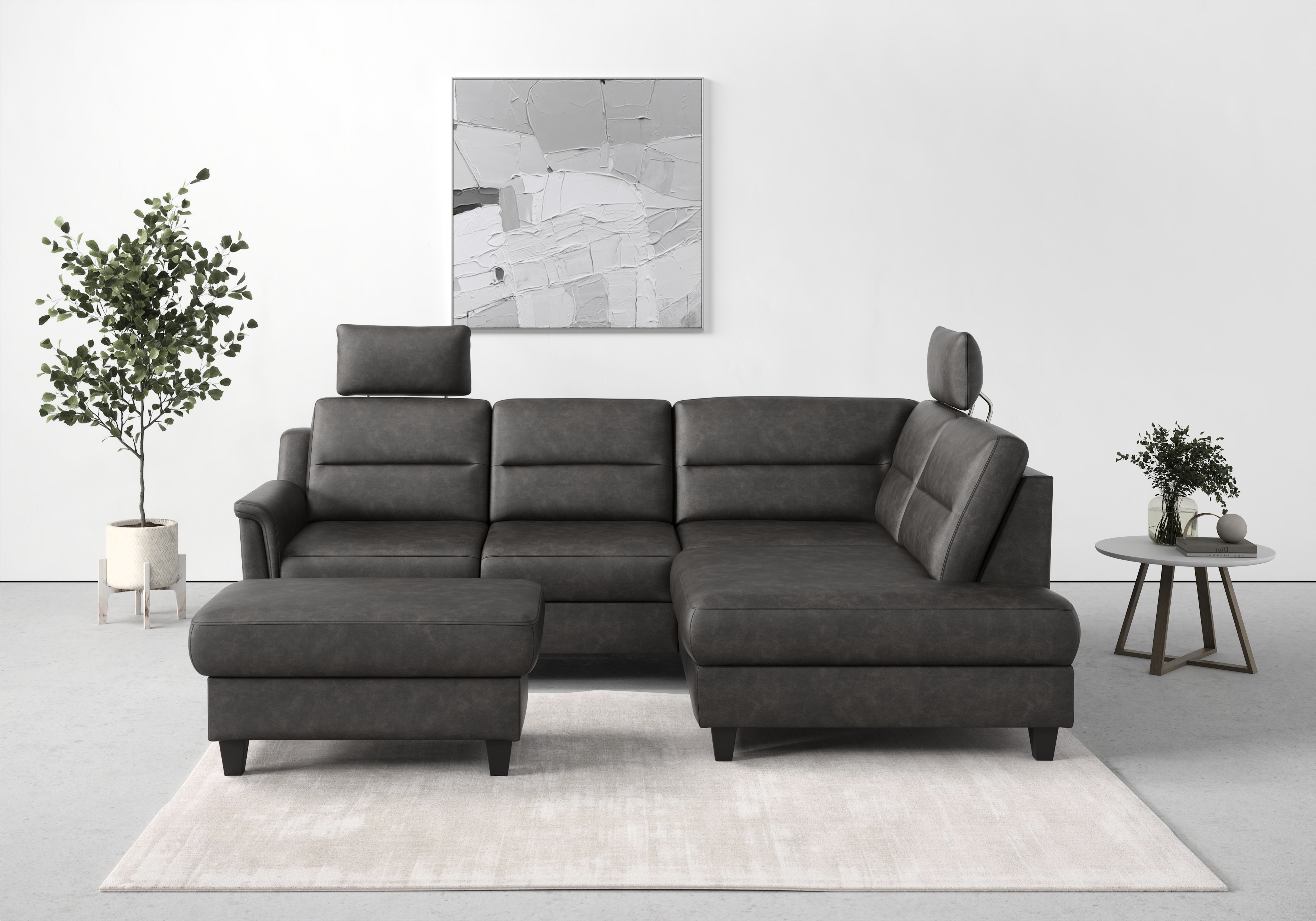 sit&more Ecksofa "Farö L-Form" inklusive Federkern, wahlweise mit Schlaffunktion und Bettkasten
