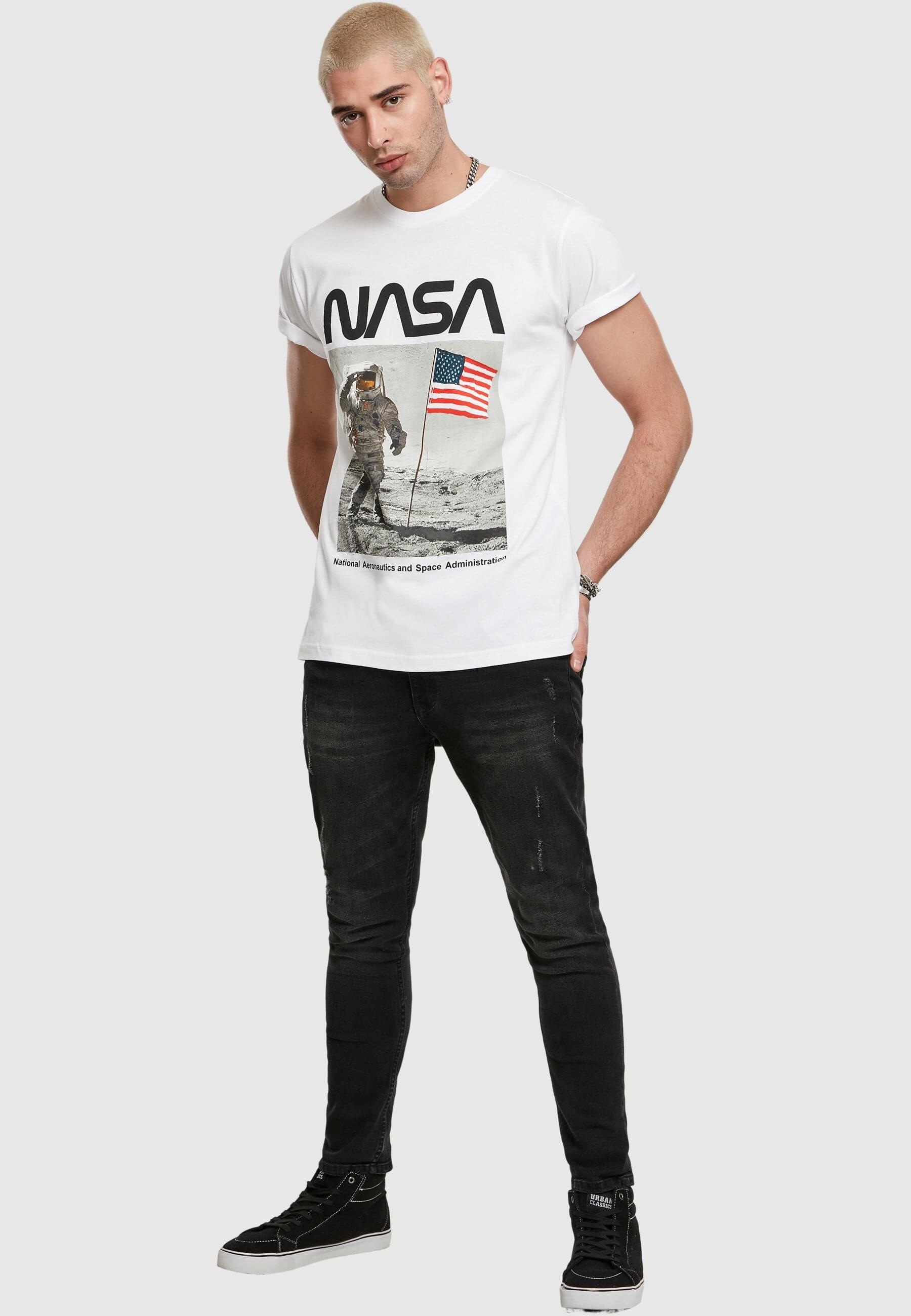 MisterTee Kurzarmshirt »MisterTee Herren NASA Moon Man Tee«, (1 tlg.)