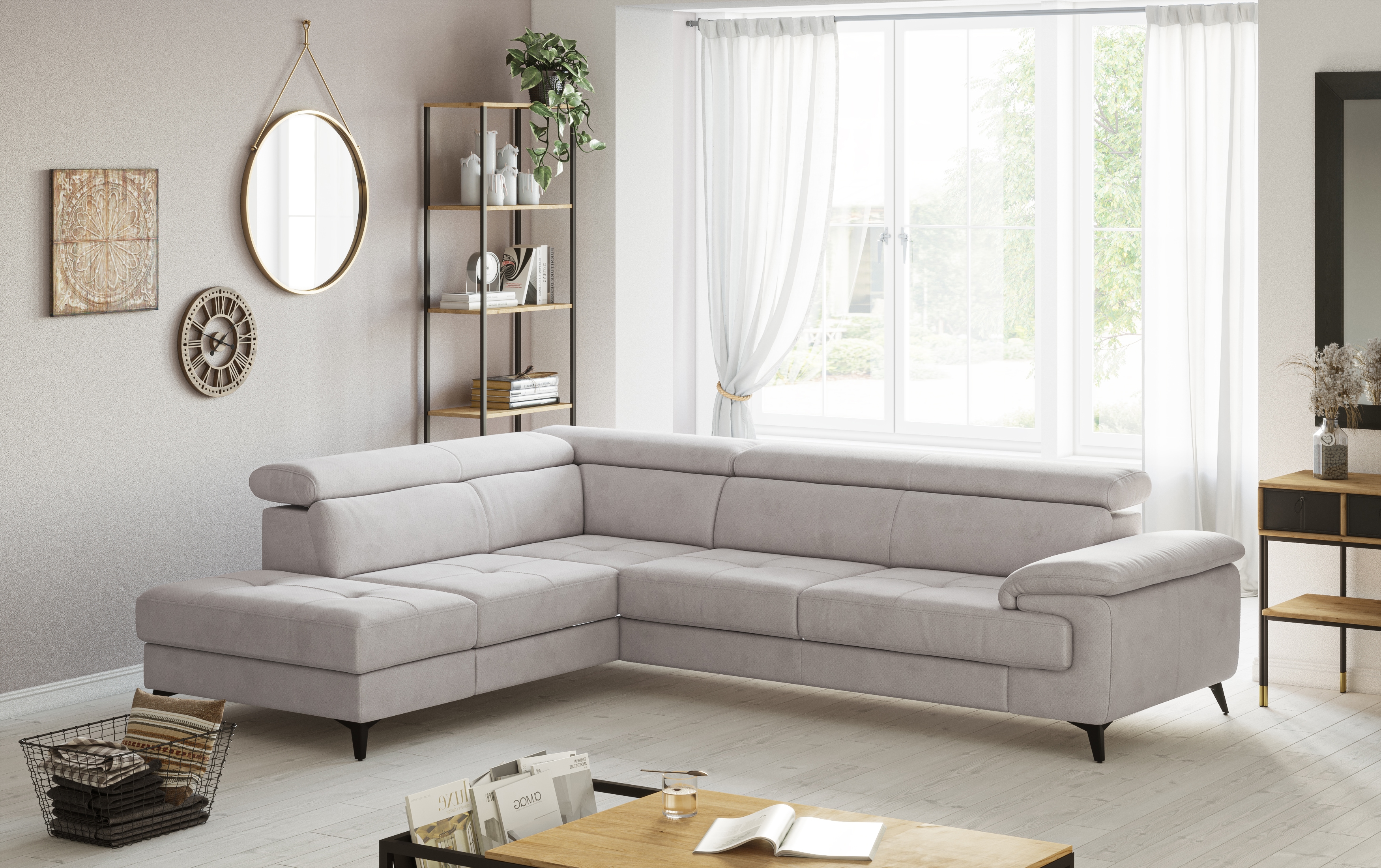 OTTO home Ecksofa "Astra L-Form, B: 286 cm" mit Kopfteilverstellung, optional Schlaffunktion & Bettkasten