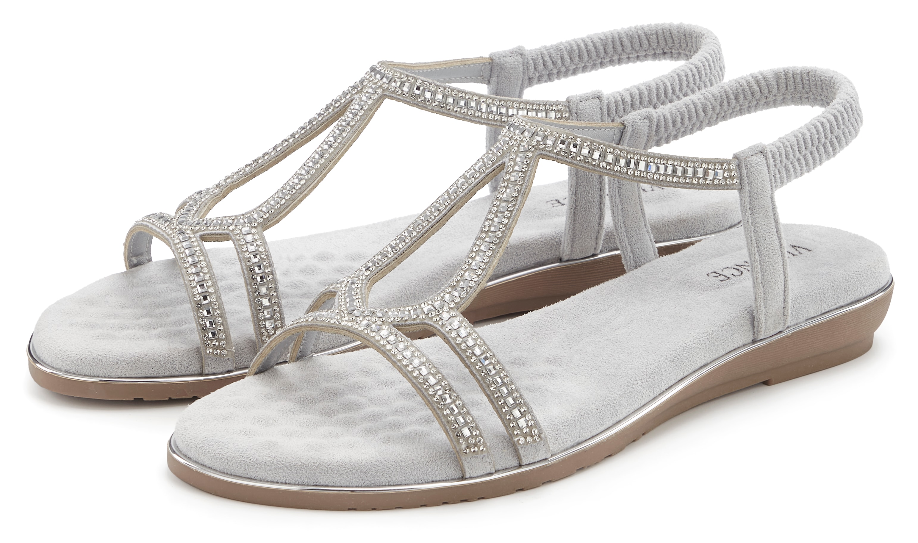 Vivance Sandale "Sandalette, Sommerschuh," mit eleganter Glitzer-Verzierung und elastischen Riemchen