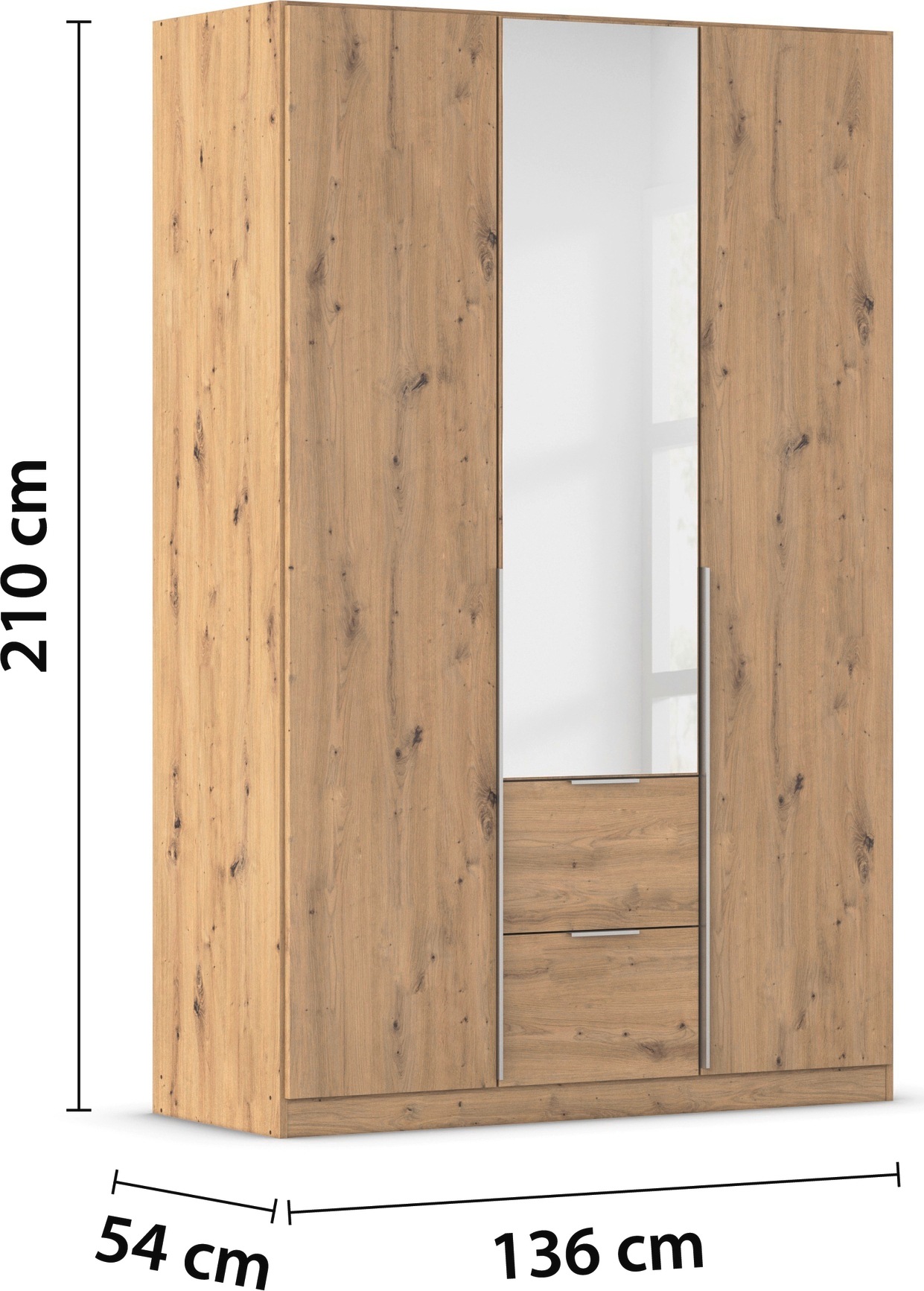 rauch Drehtürenschrank »Kleiderschrank Schrank Garderobe AGORDO mit Dekor- oder Hochglanzfront«, (in zwei Griff-Farben mit Dekor- oder Hochglanzfront), mit Außenschubkästen, in 6 Breiten und 2 Höhen MADE IN GERMANY