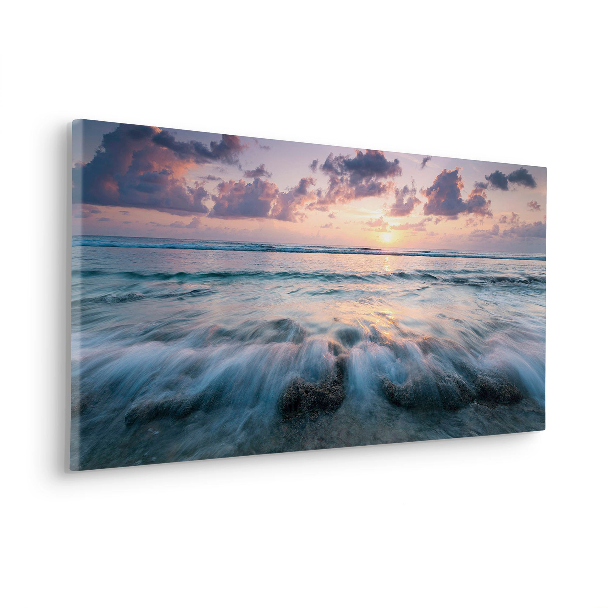 Komar Leinwandbild "Broken Waves - Größe 90 x 40 cm", Baum-Blätter-Natur-Be günstig online kaufen