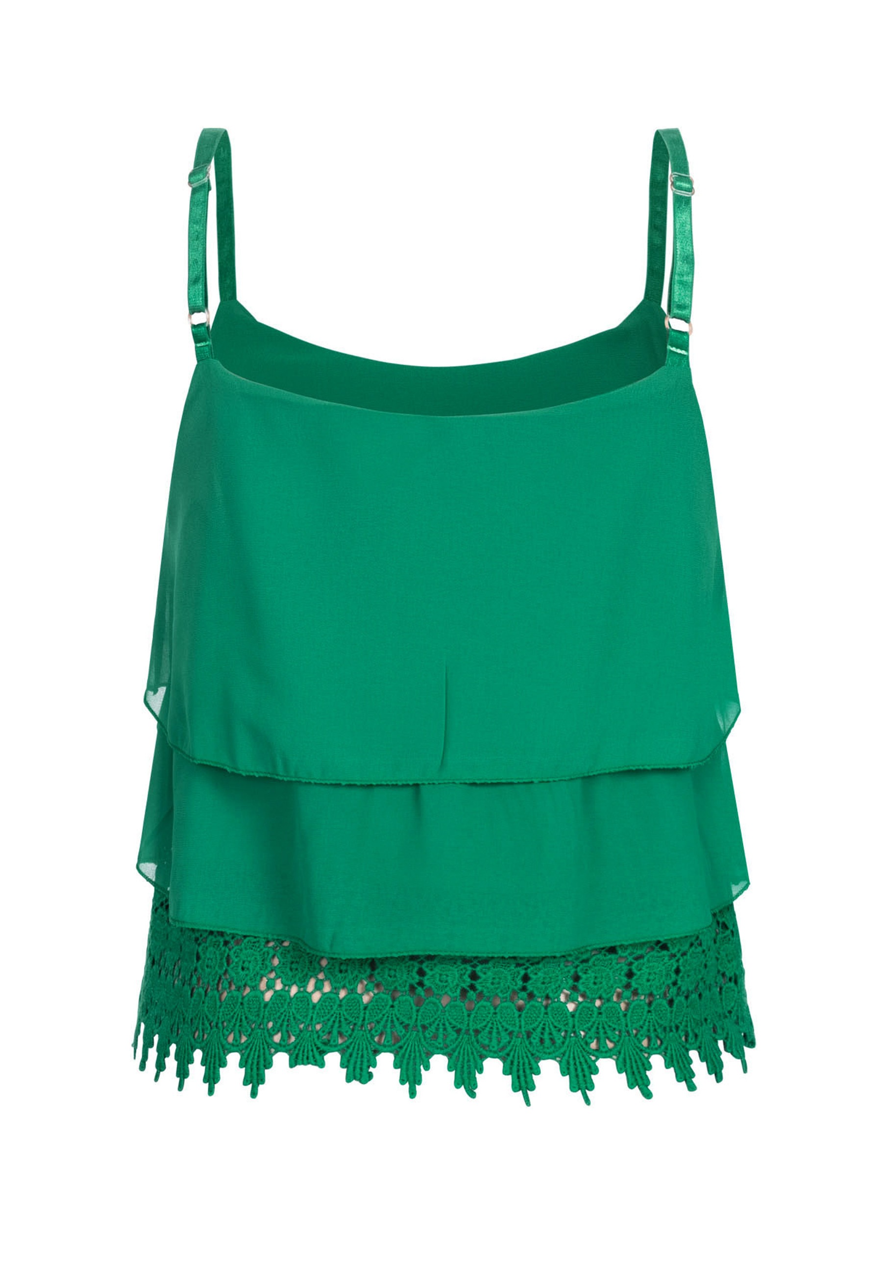 CLOUD 5IVE Tanktop »CLOUD 5IVE Chiffon Stufen Top mit Spitze 3-lagig«