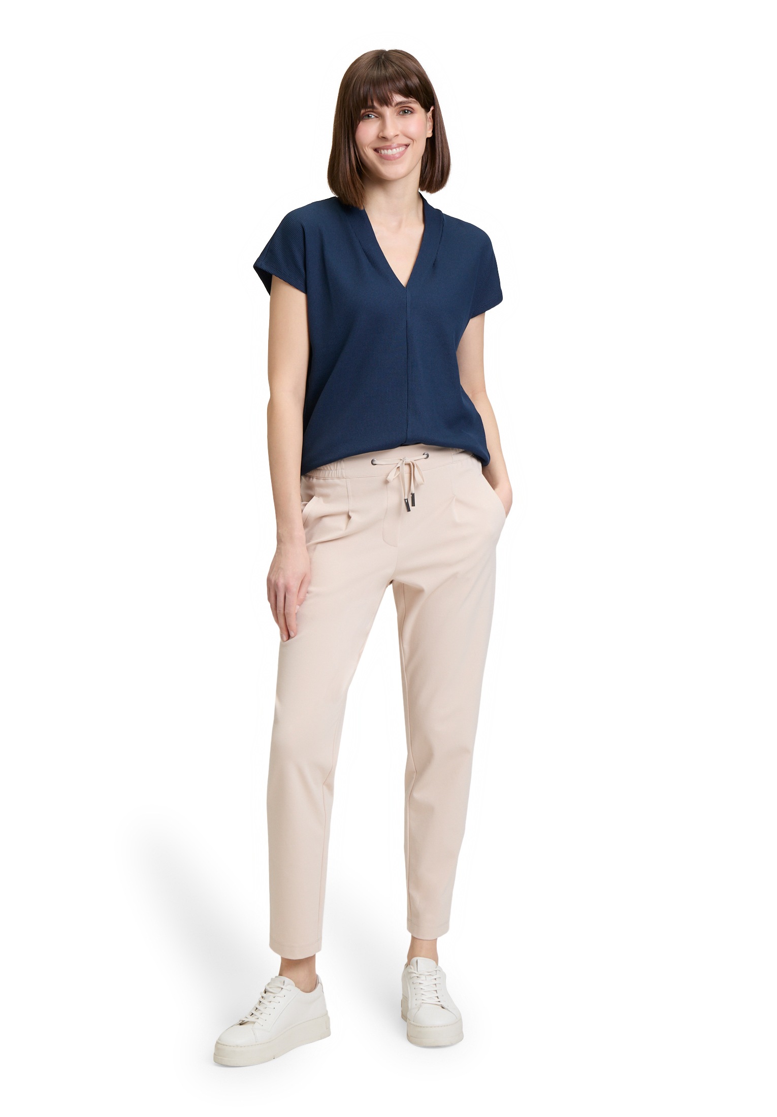 Betty&Co Kurzarmshirt »Betty & Co Casual-Shirt mit V-Ausschnitt«, (1 tlg.), Struktur