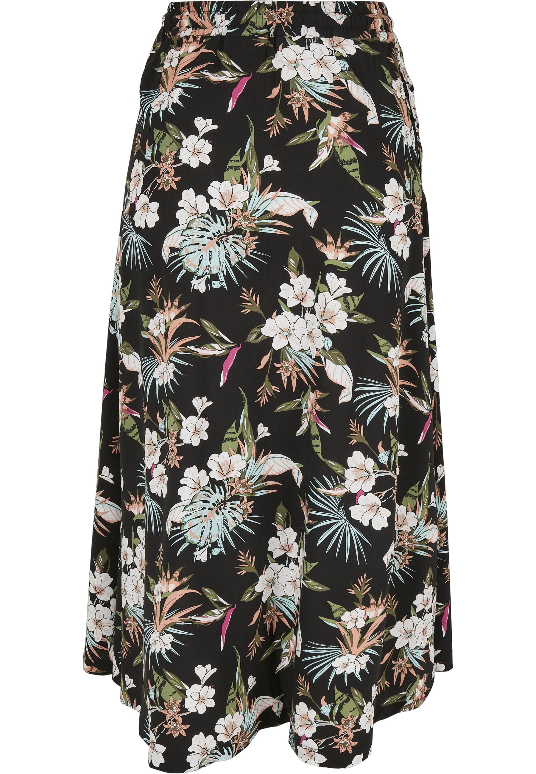 URBAN CLASSICS Jerseyrock »Urban Classics Damen Ladies Viscose Midi Skirt« 1 Stk.