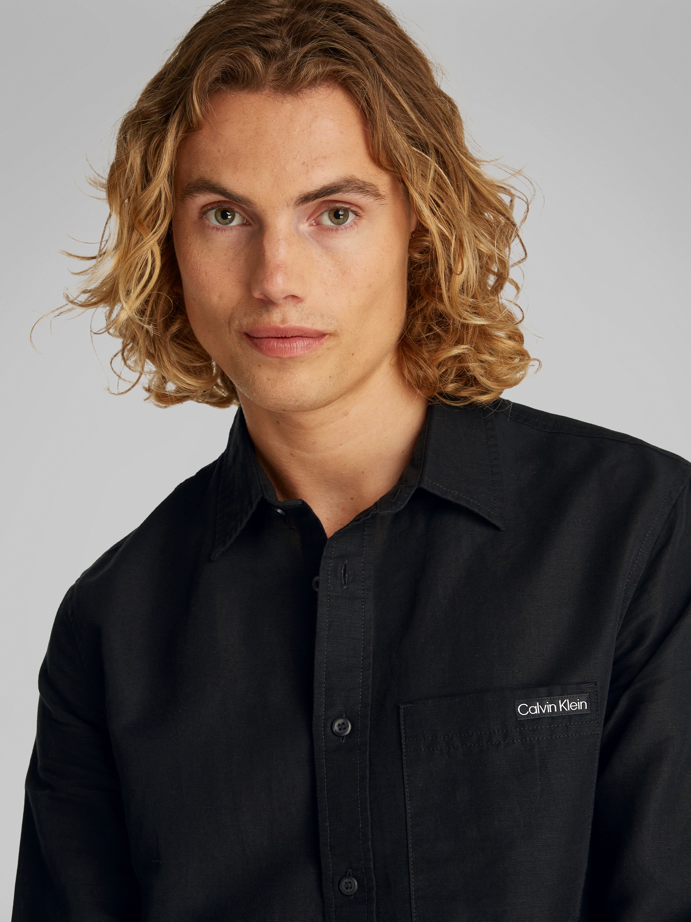 Calvin Klein Jeans Leinenhemd »LINEN COTTON SHIRT«, mit Brusttasche