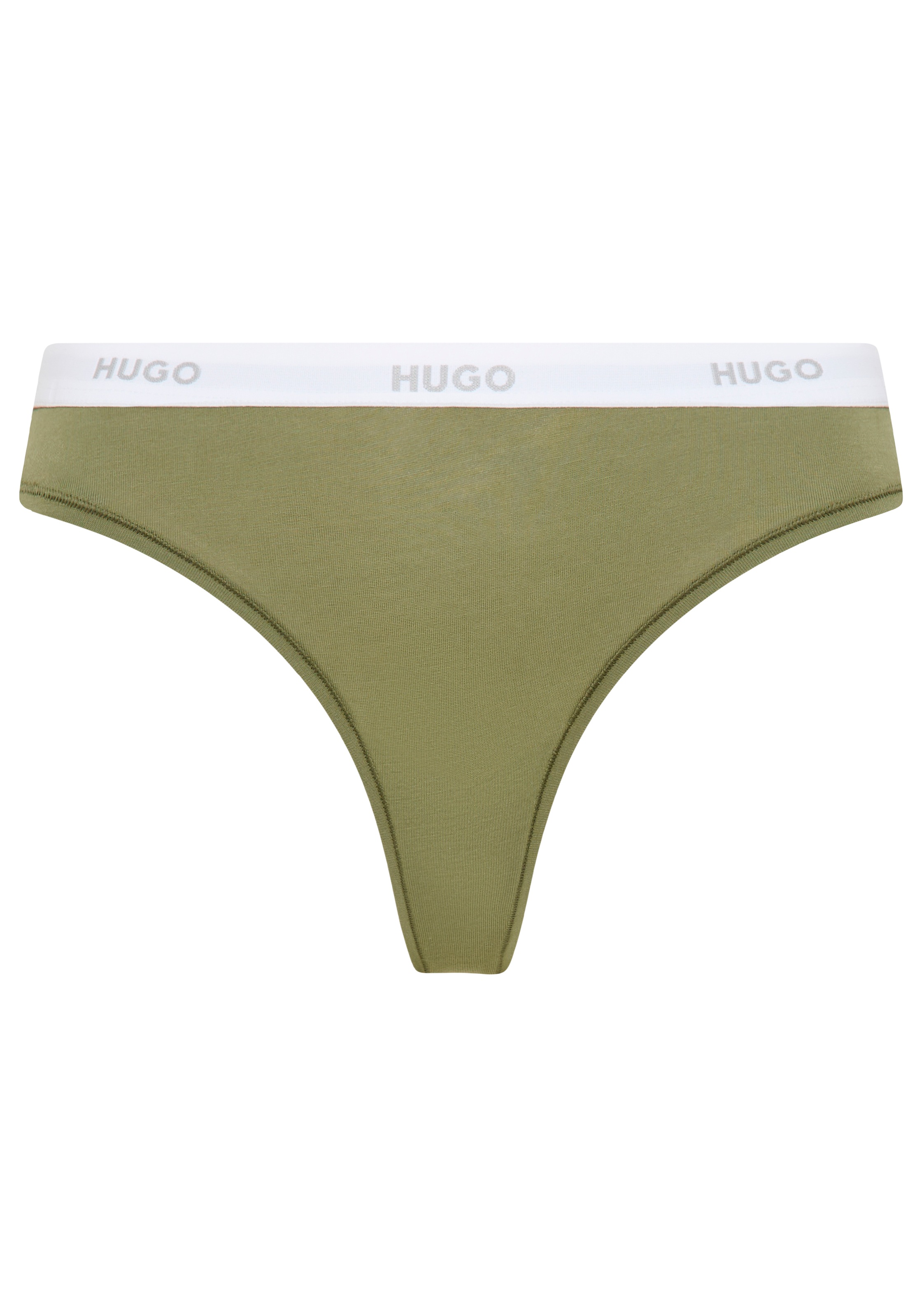 HUGO UNDERWEAR Damen String "ID", Gr. XLdunkelgrün 306, Jersey, Obermaterial: 93% Baumwolle, 7% Elasthan, Unterhosen, aus Stretch-Baumwolle mit Logos