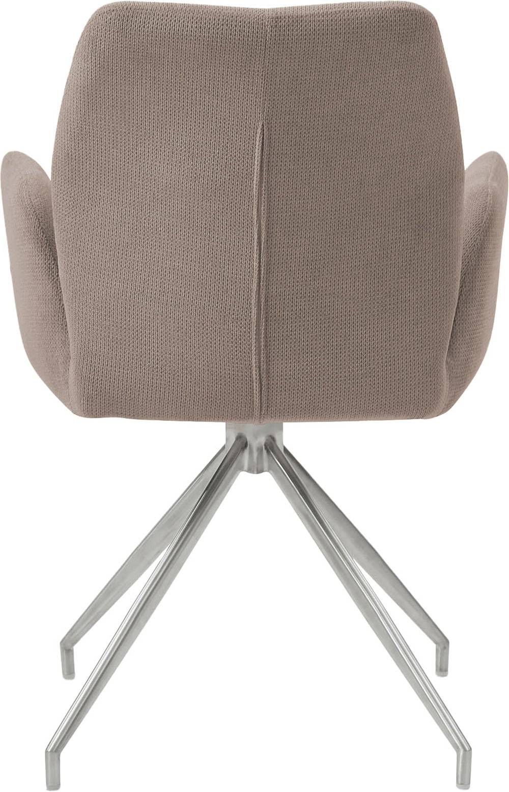 SalesFever Esszimmerstuhl »Taormina Armlehnstuhl, Gestell Edelstahl silber«, 1 St., Strukturstoff, Esszimmersessel, 180° Drehfunktion, Gestell aus rostfreiem Edelstahl