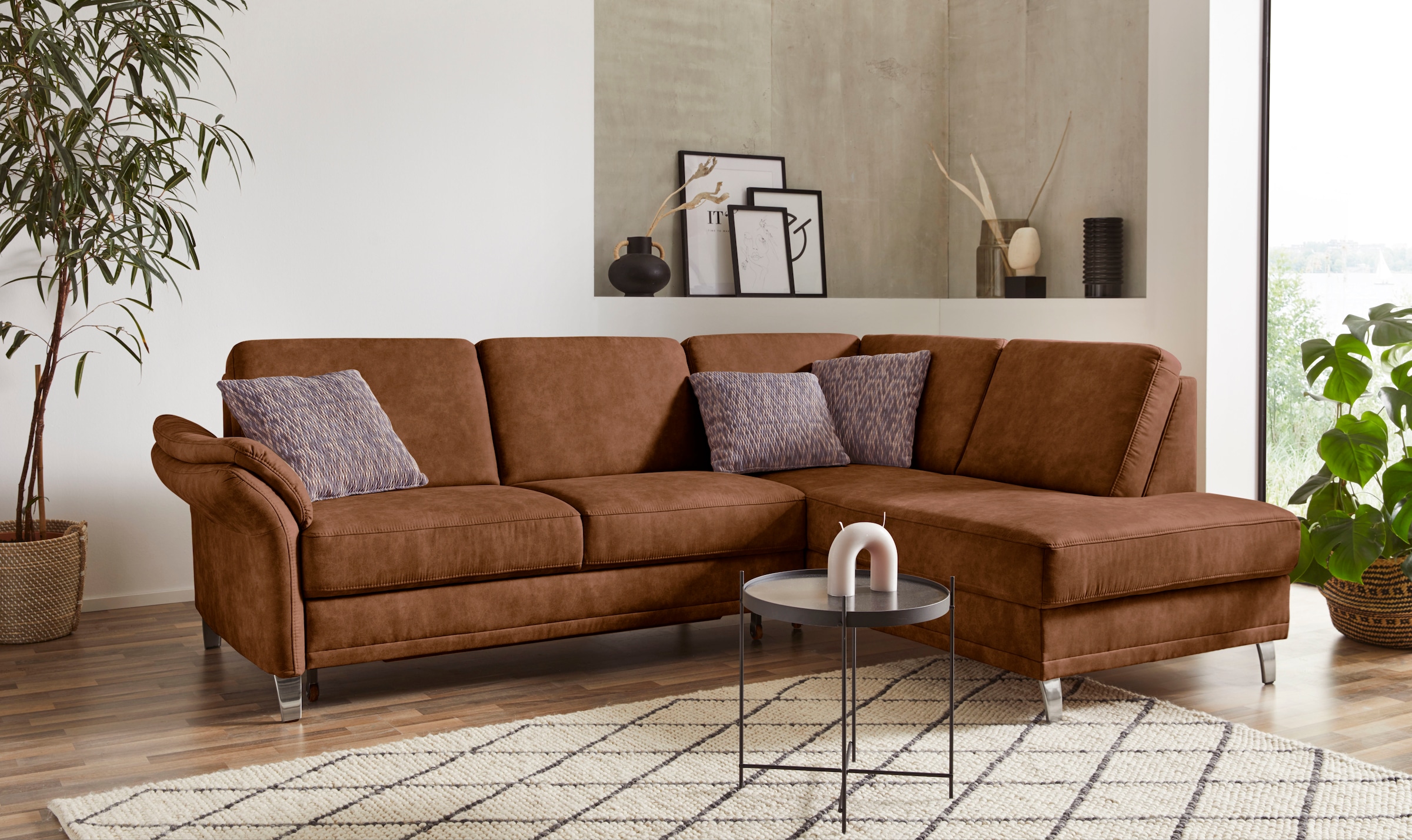 sit&more Ecksofa "Clio L-Form" wahlweise mit Schlaffunktion und Bettkasten, inklusive Federkern
