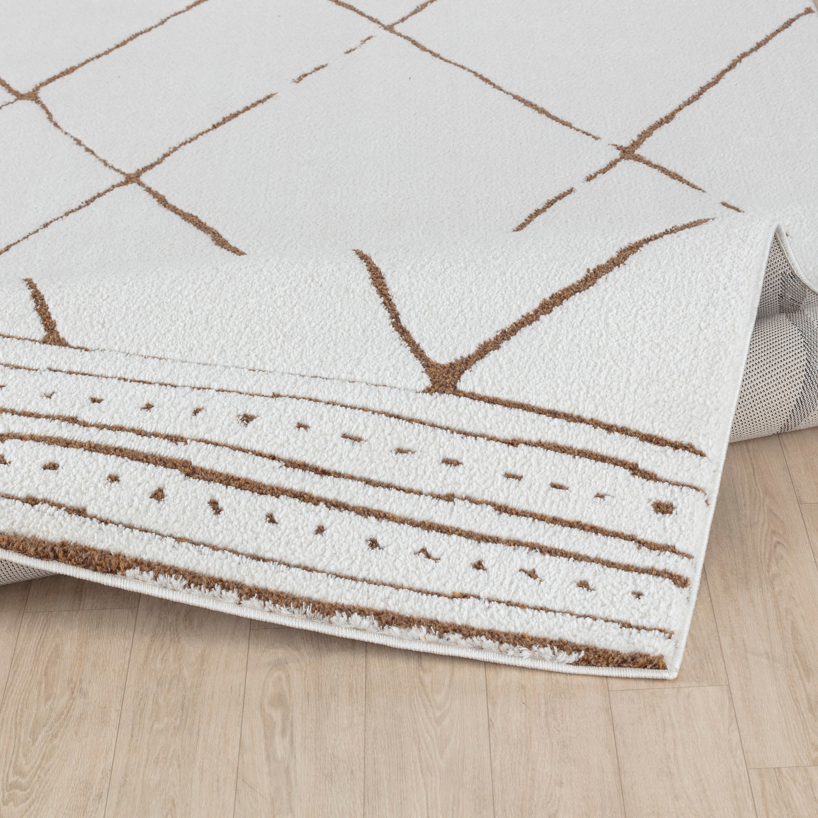 Teppich LIVABLISS "HABANA", braun (braun, weiß), B:160cm H:14mm L:213cm, Kunstfaser, Teppiche, Teppich 3