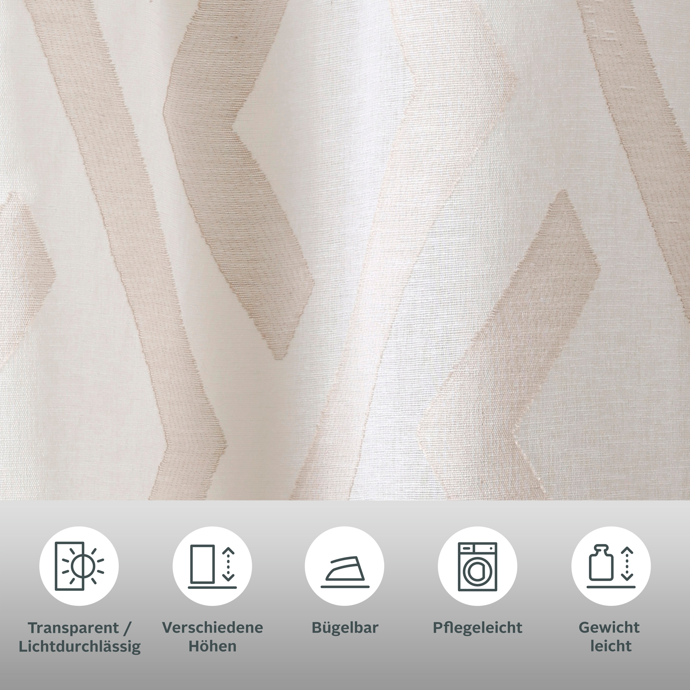 Thumbnail - Bruno Banani Gardine "Lynn" Ösen 1 Stk. tlg. schöner Schal, Scherli, zeitlos und modern