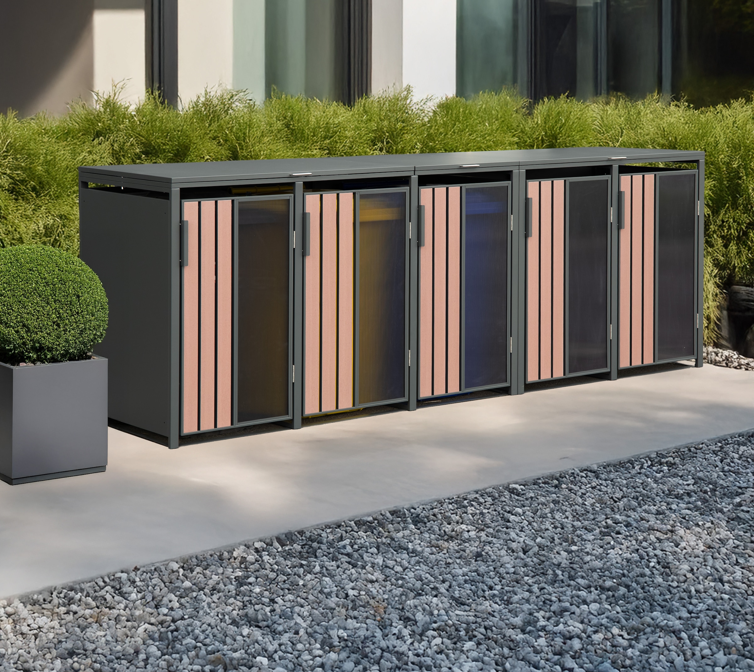 WESTMANN Mülltonnenbox »Status 5« BxTxH: 330x80x116 cm, für 5x240 L Mülltonnen