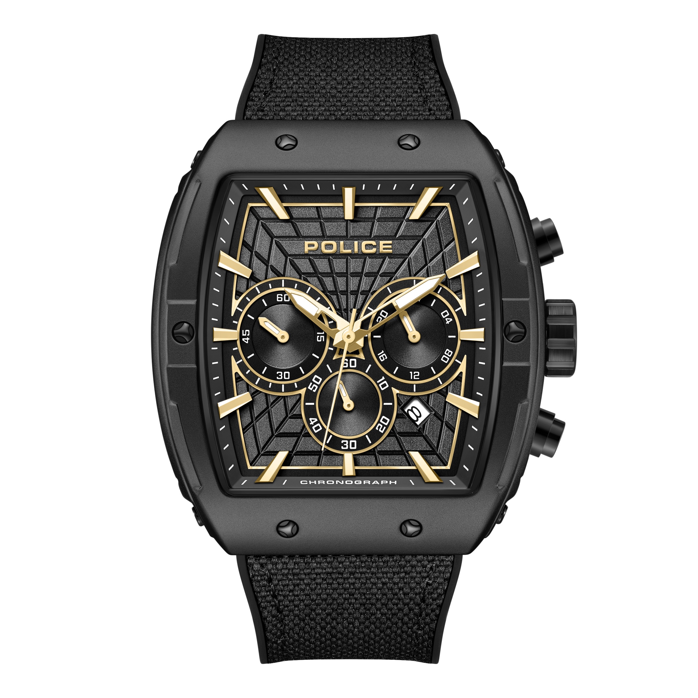Police Chronograph »Coswig« Quarzuhr, Armbanduhr, Herrenuhr, Silikonarmband, analog, Tag