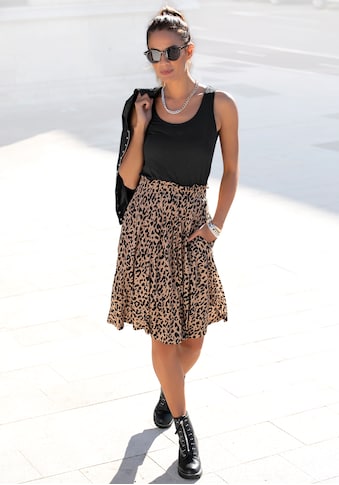 Jerseykleid, mit Paperbag-Bund und Animalprint, Leokleid, Sommerkleid