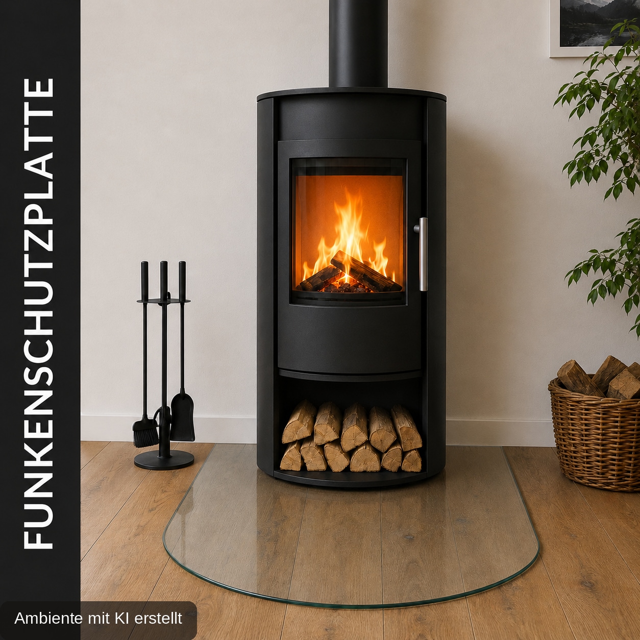 Hanseatic Bodenschutzplatte »Halbrund Glas 85x110x0,6« Funkenschutzplatte