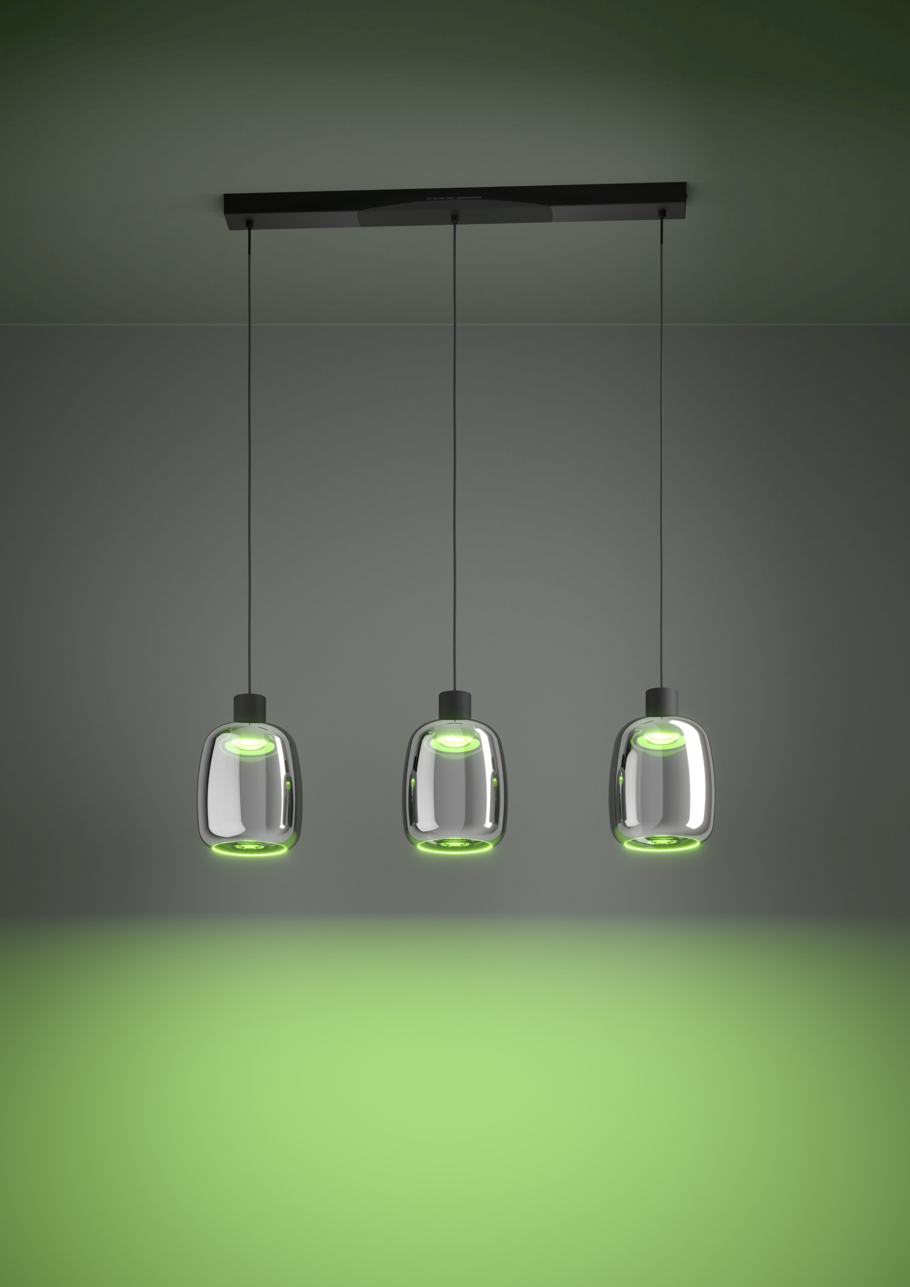 EGLO Hängeleuchte »MOLOCHIO-Z Pendellampe - Stahl - LED - 3X3,7W - IP20« LED-Modul 1 Stk. Kaltweiß | Neutralweiß | Warmweiß Hängelampe, Deckenlampe, Wohnzimmer, Esszimmer, L88 x B12,5 x H110 cm