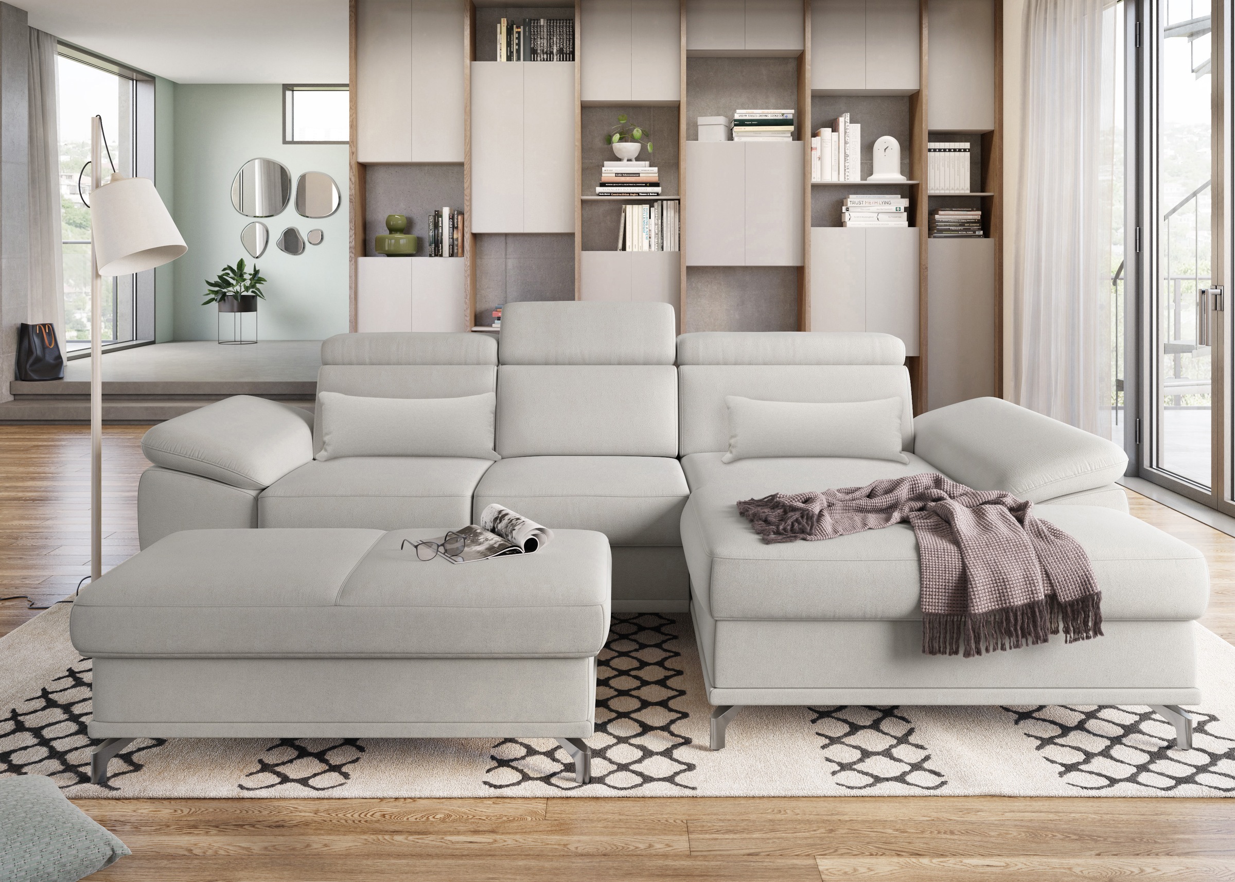 sit&more Ecksofa "Cabrio L-Form, B: 295 cm, mit Sitztiefen-, Arm- & Kopftei günstig online kaufen