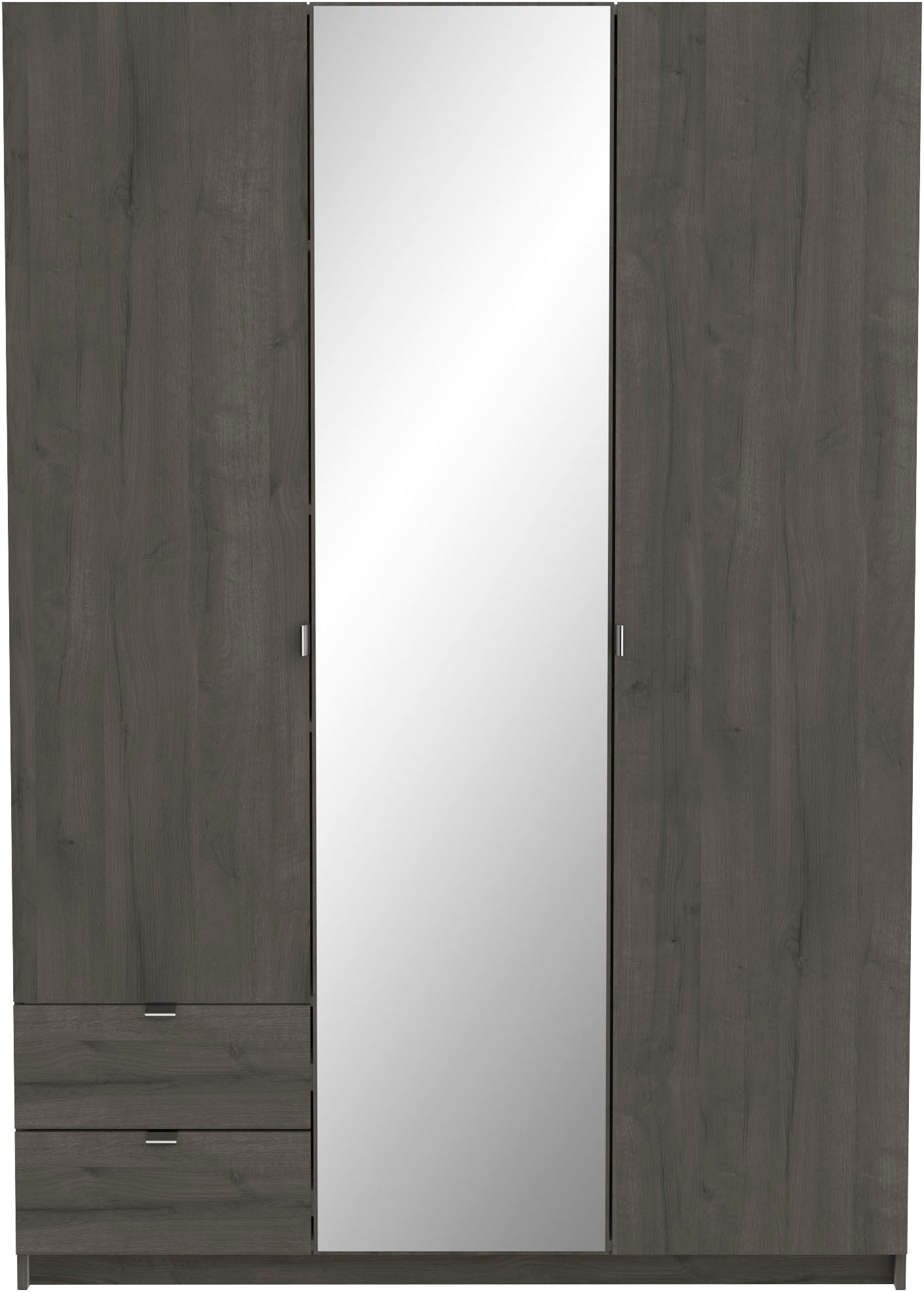 Demeyere GROUP Kleiderschrank »Mellie, mit Spiegel und 2 Schubladen, 3 Regale, 2 Kleiderstangen«, (H/B/ T ca. 191/134/52cm), maximaler Stauraum, Made in France