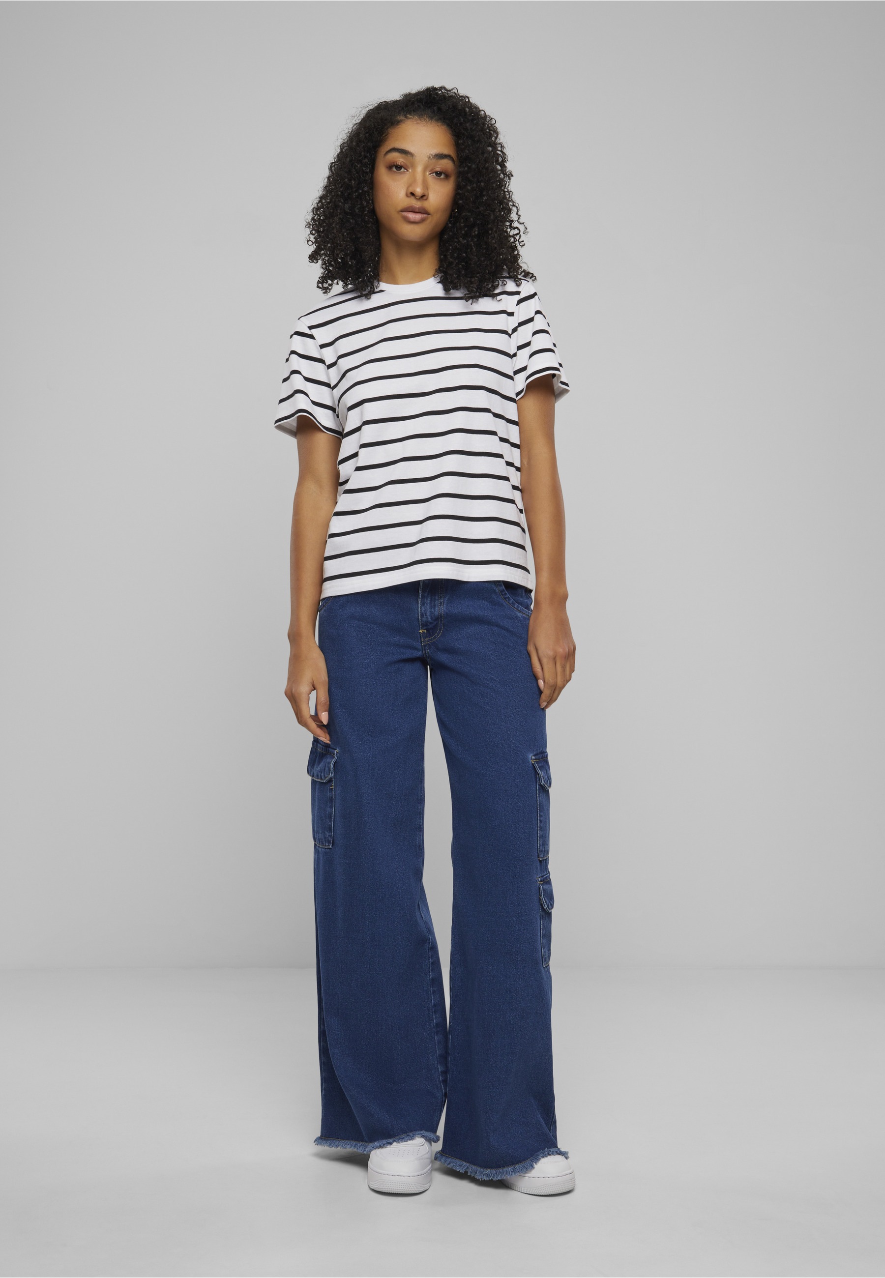 URBAN CLASSICS T-Shirt »Urban Classics Damen Ladies Striped Boxy Tee« 1 Stk.