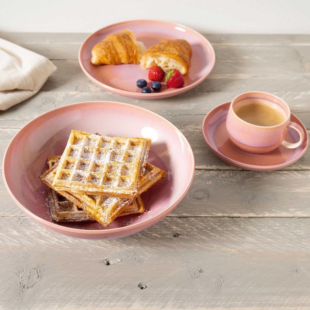 like. by Villeroy & Boch Tasse »Kaffeetassen mit Untertassen Perlemor Coral 190 ml 6er Set rosa« Spülmaschinengeeignet, Mikrowellengeeignet