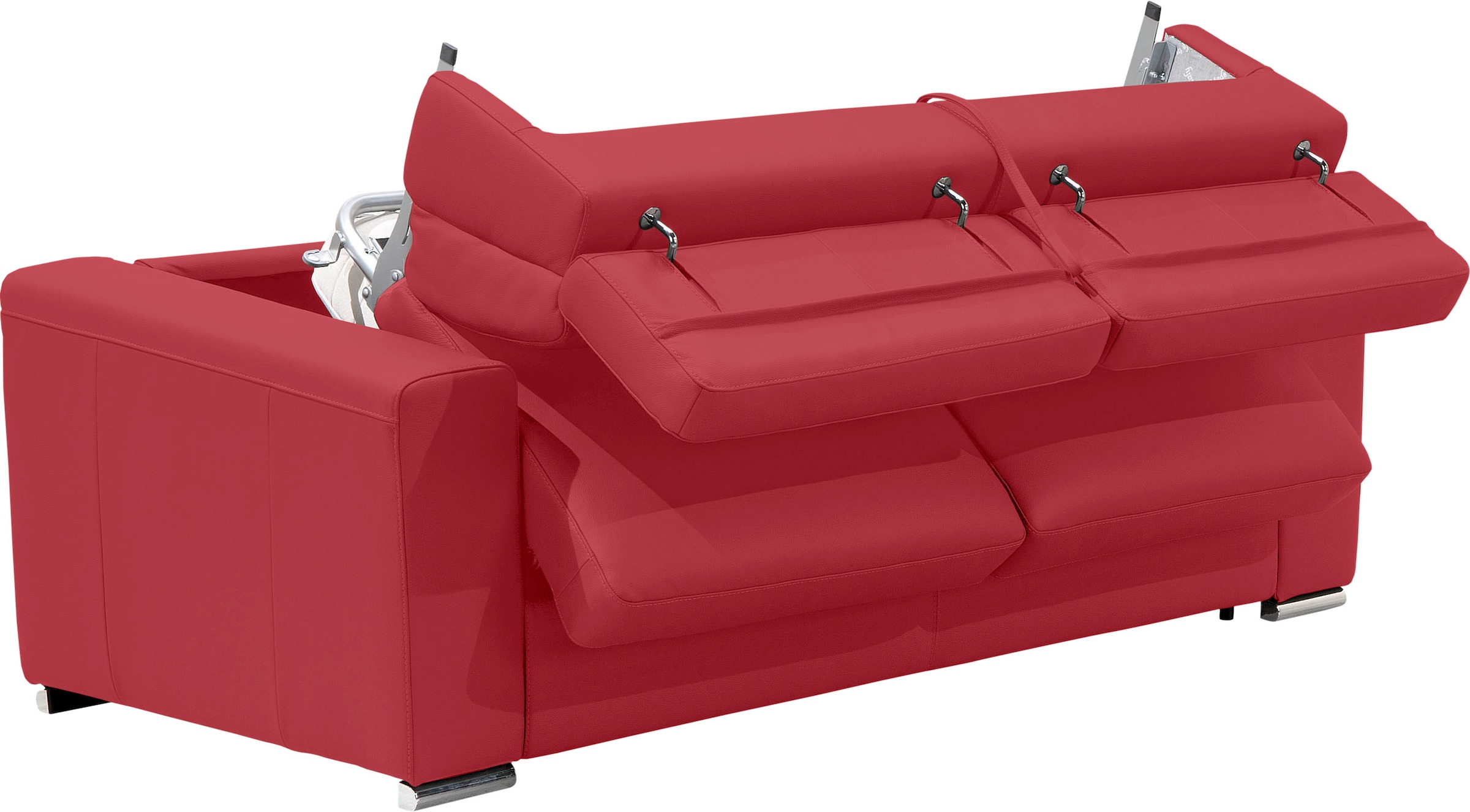 Egoitaliano Schlafsofa »Cabiria, Design und super Sitz- und Liegekomfort«, Sofa inkl. Schlaffunktion, Kopfteile verstellbar, mit Metallfüßen