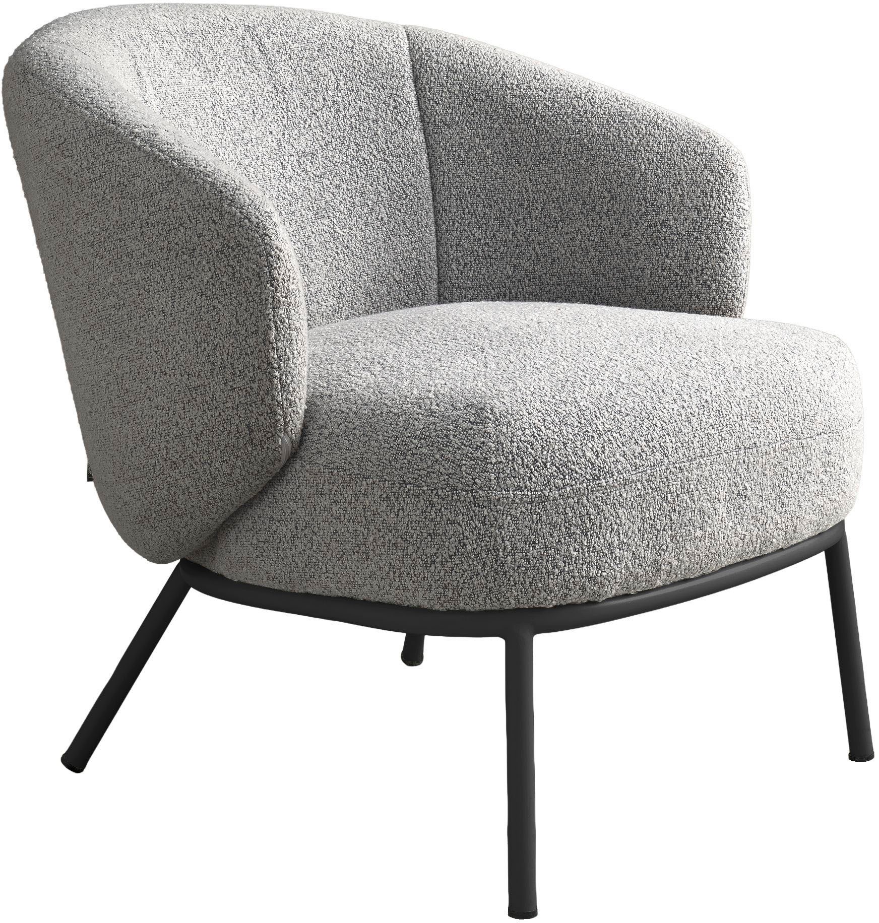 SCHÖNER WOHNEN-Kollektion Loungesessel »SELVIK« 1 Stk. tlg. mit Taschenfederkern, Bezug Bouclé, Untergestell pulverbeschichtet