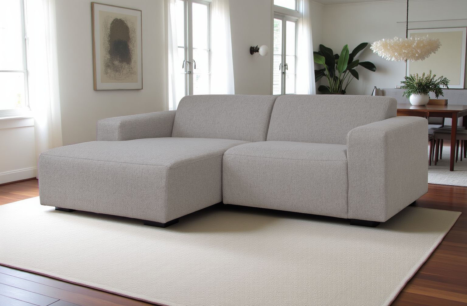 INOSIGN Ecksofa »Koa,228cm, L-Form, Modulsofa, Webstoff, Cord«, Designsofa, weicher Lounge-Sitzkomfort, Welleunterfederung, bodentief