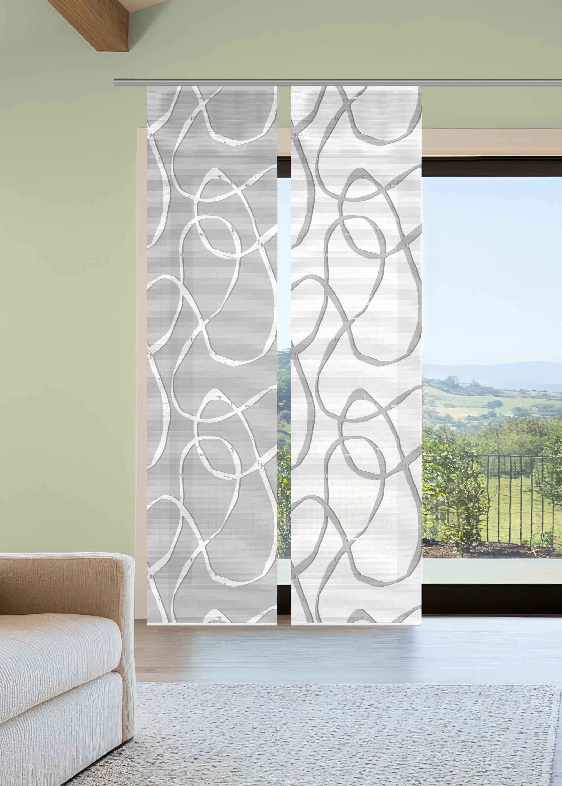 Vision S Schiebegardine "OPHELIA KOMBI" Paneelwagen 2 Stk. tlg. Schiebevorh günstig online kaufen