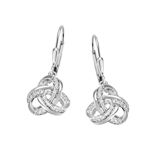 Firetti Paar Ohrhänger »Schmuck Geschenk Silber 925 Ohrschmuck Patentbrisur  Knoten Glitzer«, zu Kleid, Shirt, Jeans, Sneaker! Anlass Geburtstag  Weihnachten kaufen | BAUR