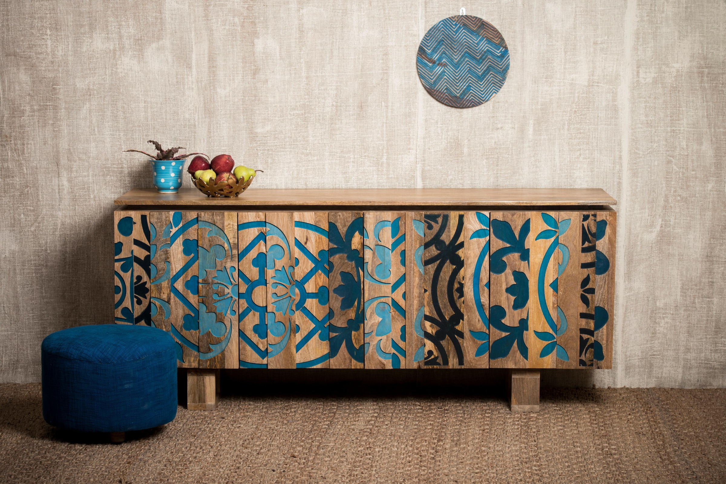 OTTO home Sideboard "Layer" Kommode mit 4 dekorativen Türen, Breite 177 cm günstig online kaufen