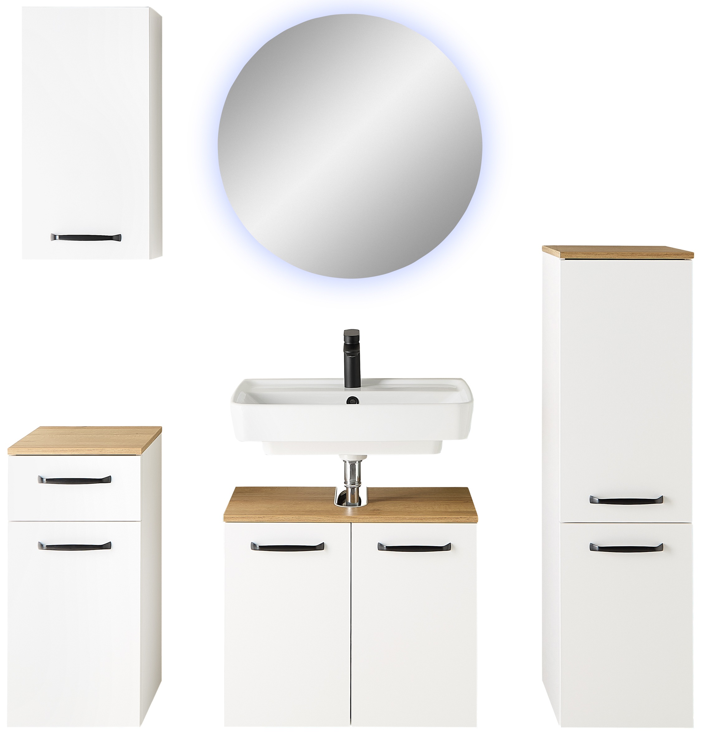 Saphir Badmöbel-Set "Quickset 500, Waschbeckenunterschrank mit Spiegel" 5 S günstig online kaufen