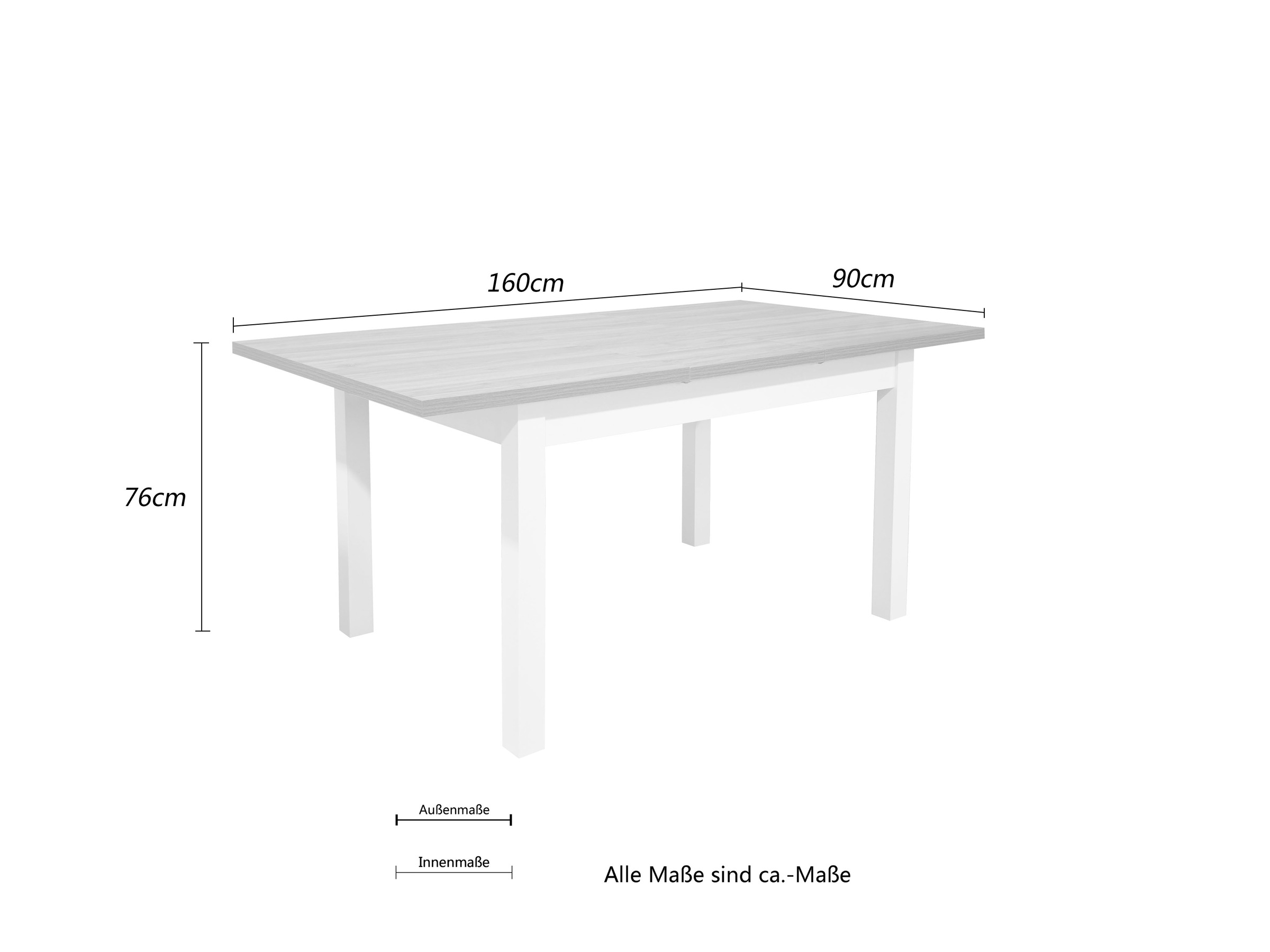 OTTO home Esstisch »Ismund«, aus Melamin und MDF Holz, Auszugsfunktion, Breite 120 oder 160 cm