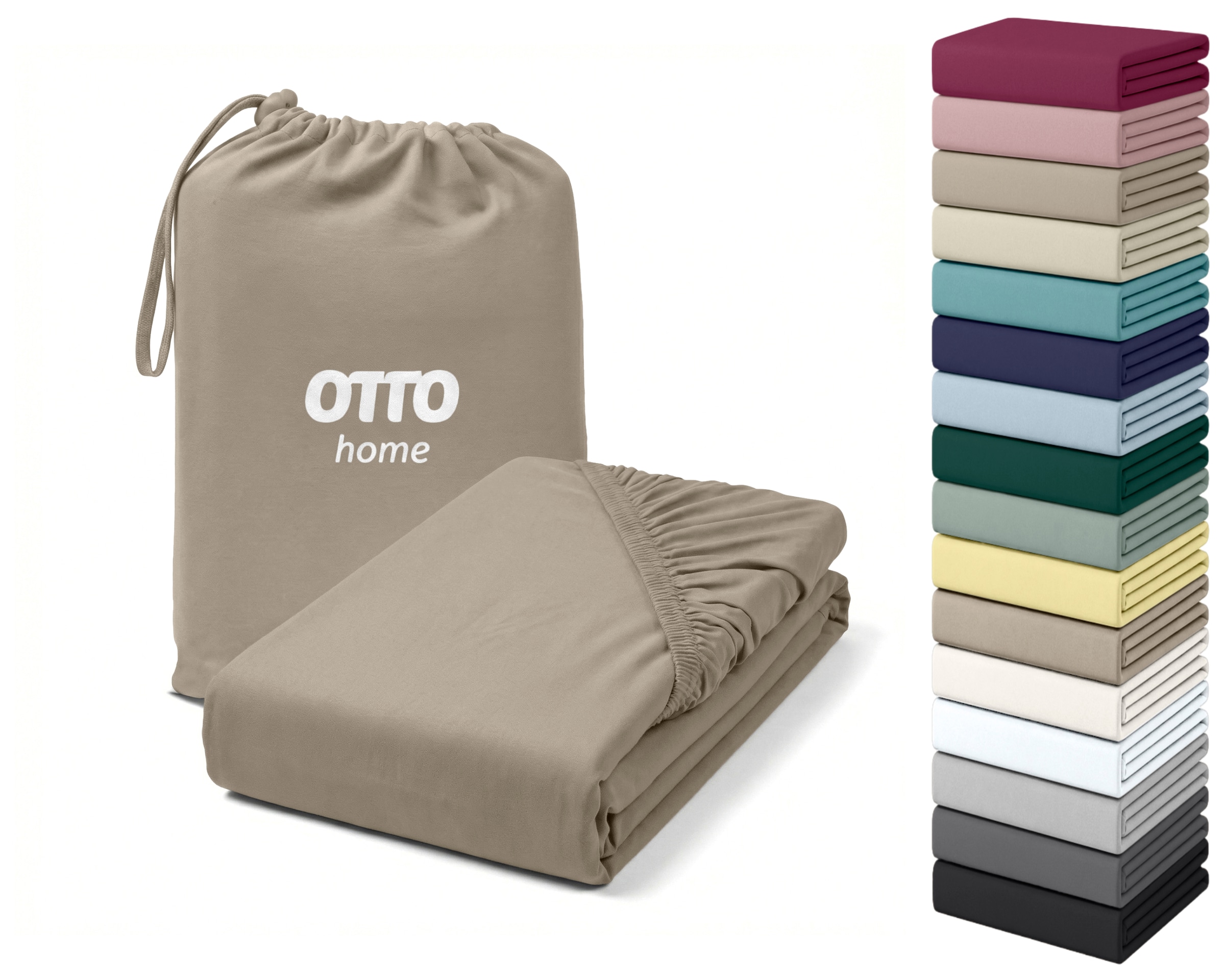 OTTO home Spannbettlaken "Cremona, Basic & Premium Qualität mit Elasthan" Bettlaken für Matratzen von 20-25 cm Höhe, 96% Baumwolle & 4% Elasthan