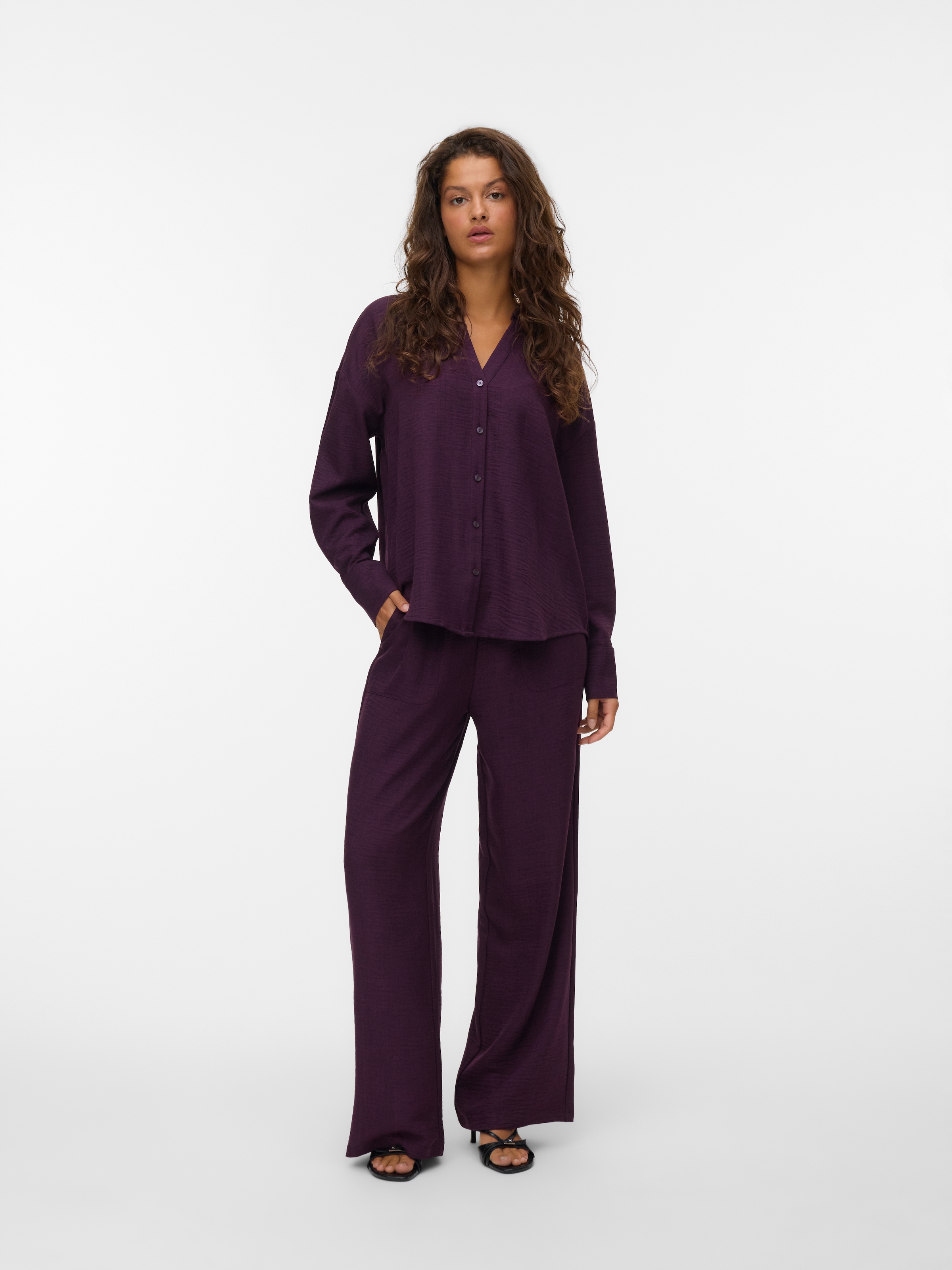Vero Moda Langarmbluse »VMMELANEY QUEENY LS SHIRT WVN NOOS«