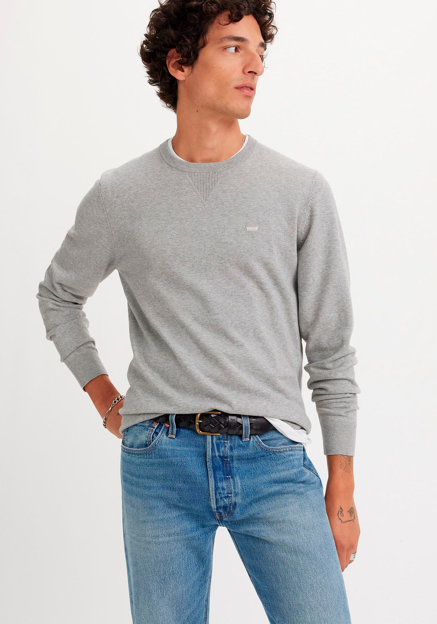 Levis Rundhalspullover "LIGHTWEIGHT HM SWEATER" Feingerippte Abschlüsse günstig online kaufen