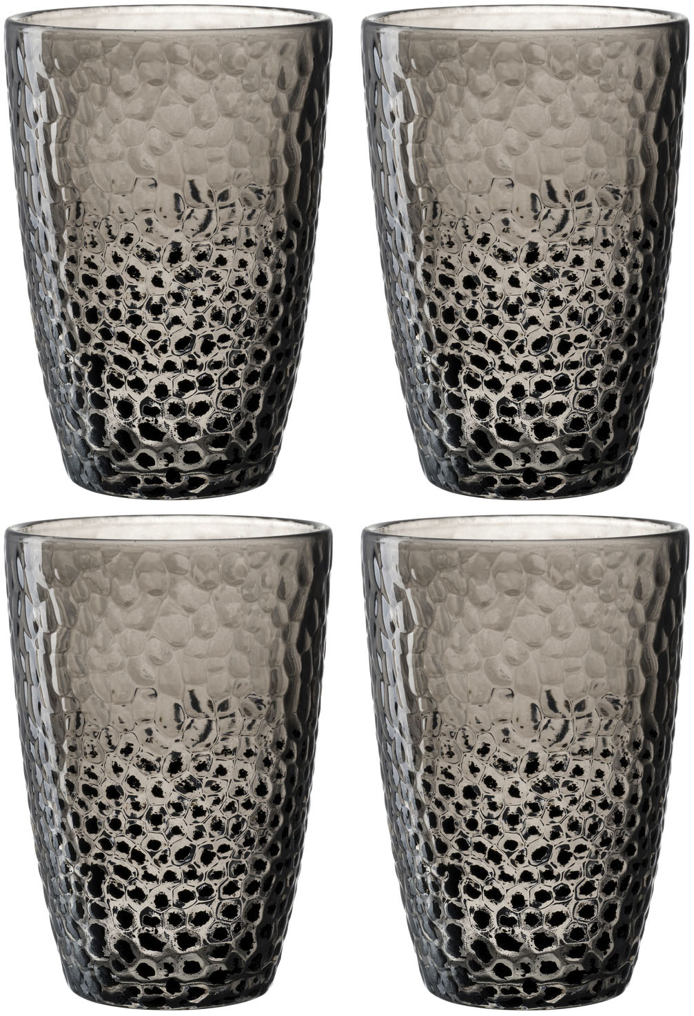 LEONARDO Gläser-Set "MATERA", Ø 8,4cm x 12cm, 340ml, 4 Stk., grau, Trinkgefäße, 340 ml, 4-teilig