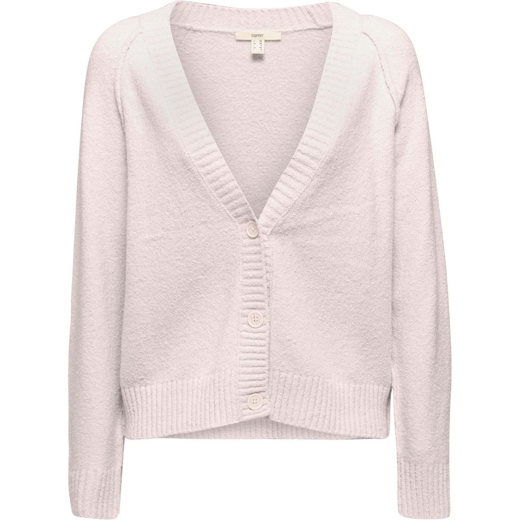 Esprit Cardigan, aus weichem Bouclé mit Inside-Out-Nähten