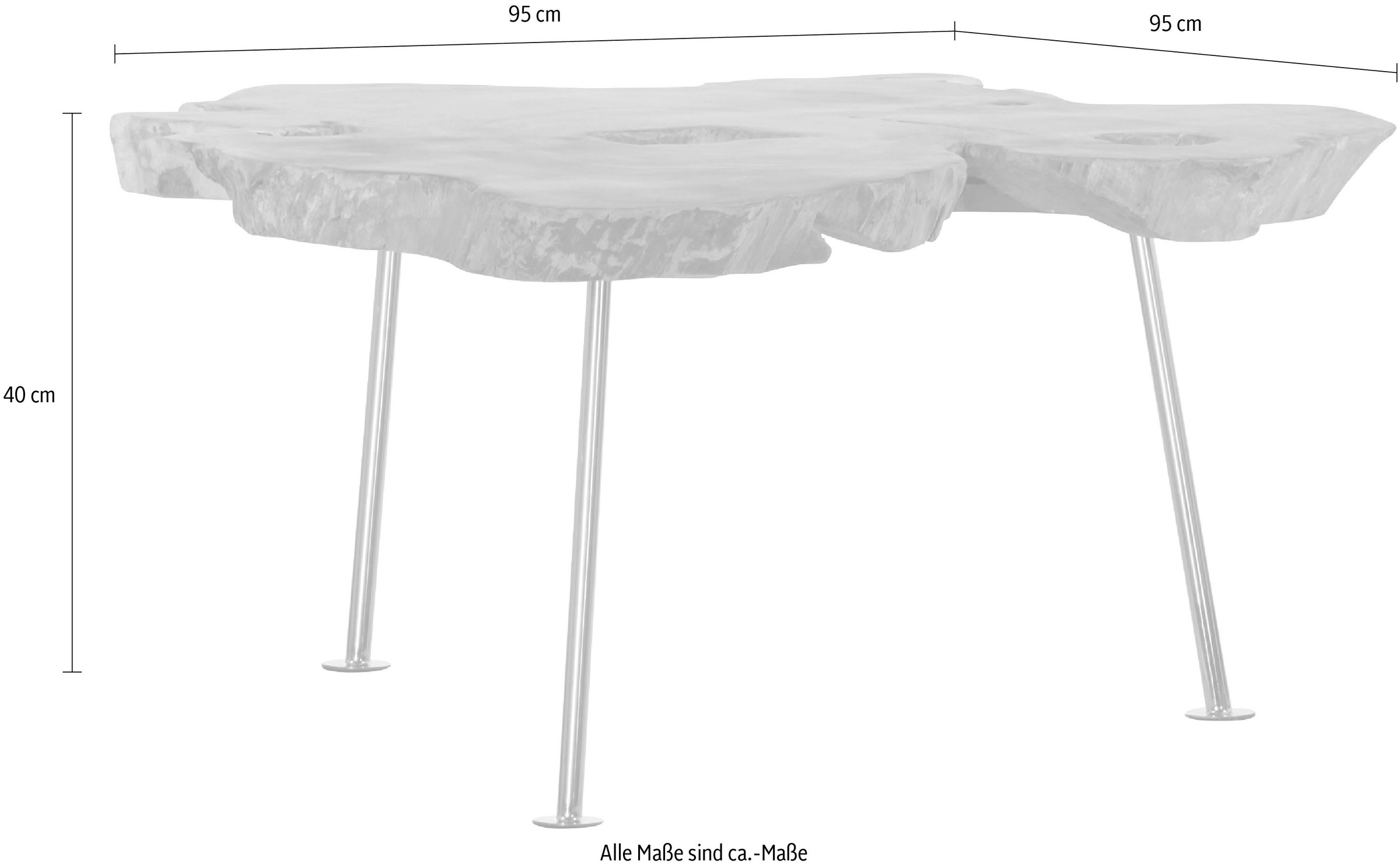 Gutmann Factory Couchtisch, aus recyceltem Altholz Teak