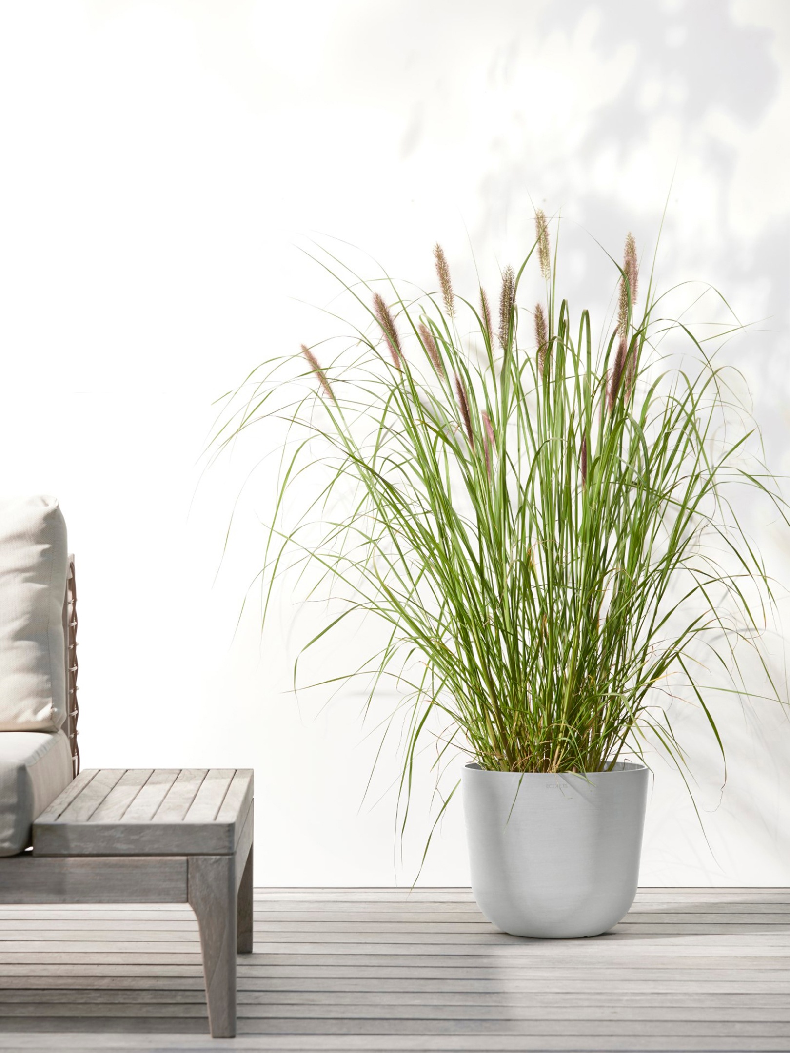ECOPOTS Blumentopf »Oslo 25 + Wassersystem Weißgrau«, für innen und außen: frostsicher, bruchsicher und lichtbeständig