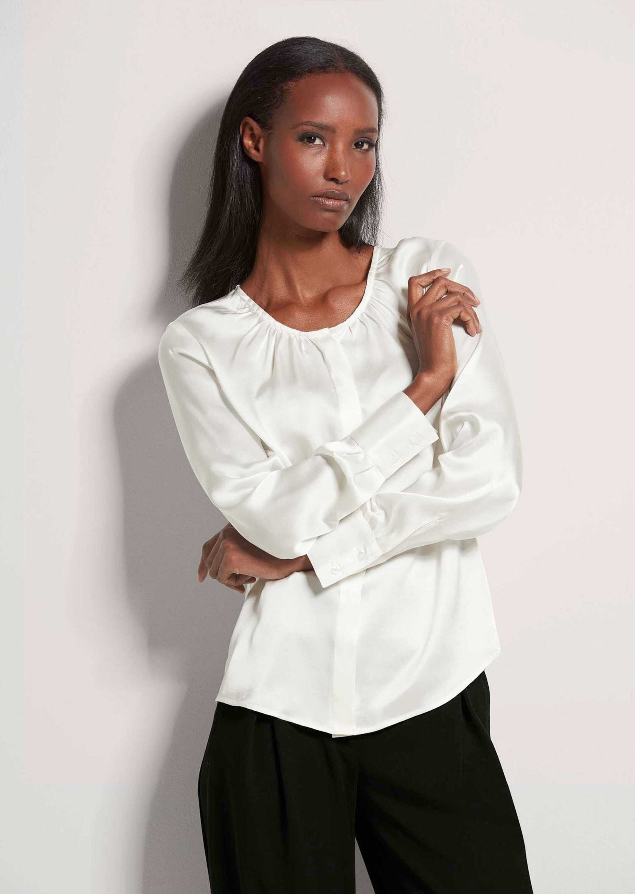 Thumbnail - MADELEINE Langarmbluse "Bluse Elegante Seidenbluse mit verdeckter Knopfleiste"