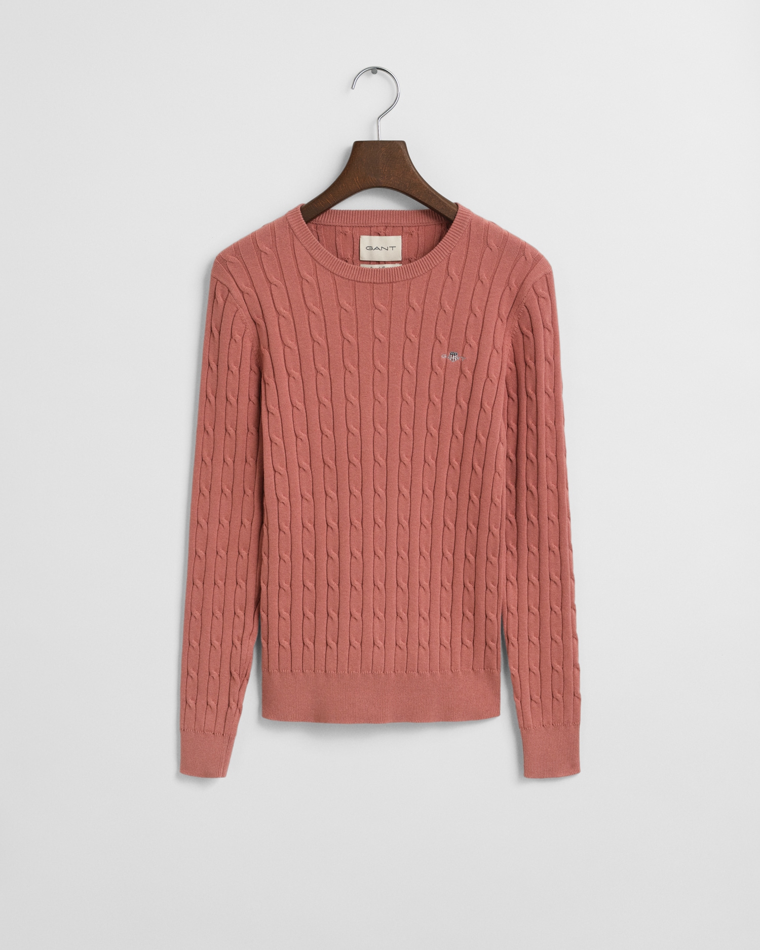 Gant Strickpullover "STRETCH COTTON CABLE C-NECK", mit Logostickerei auf de günstig online kaufen