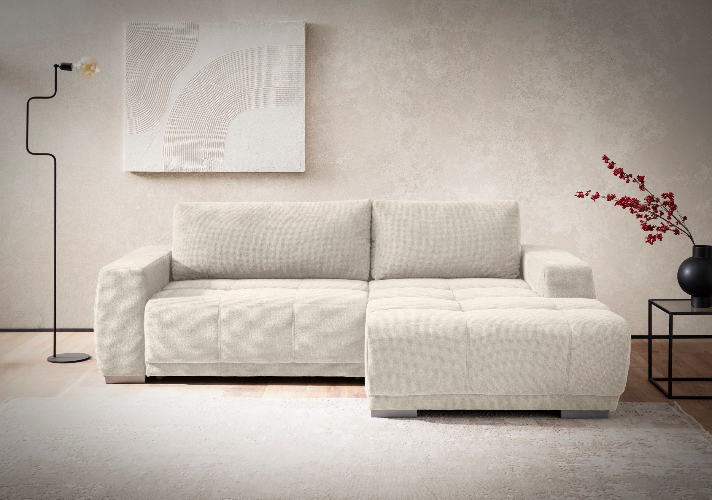 INOSIGN Ecksofa "Bolero L-Form", wahlweise mit Bettfunktion & Bettkasten günstig online kaufen