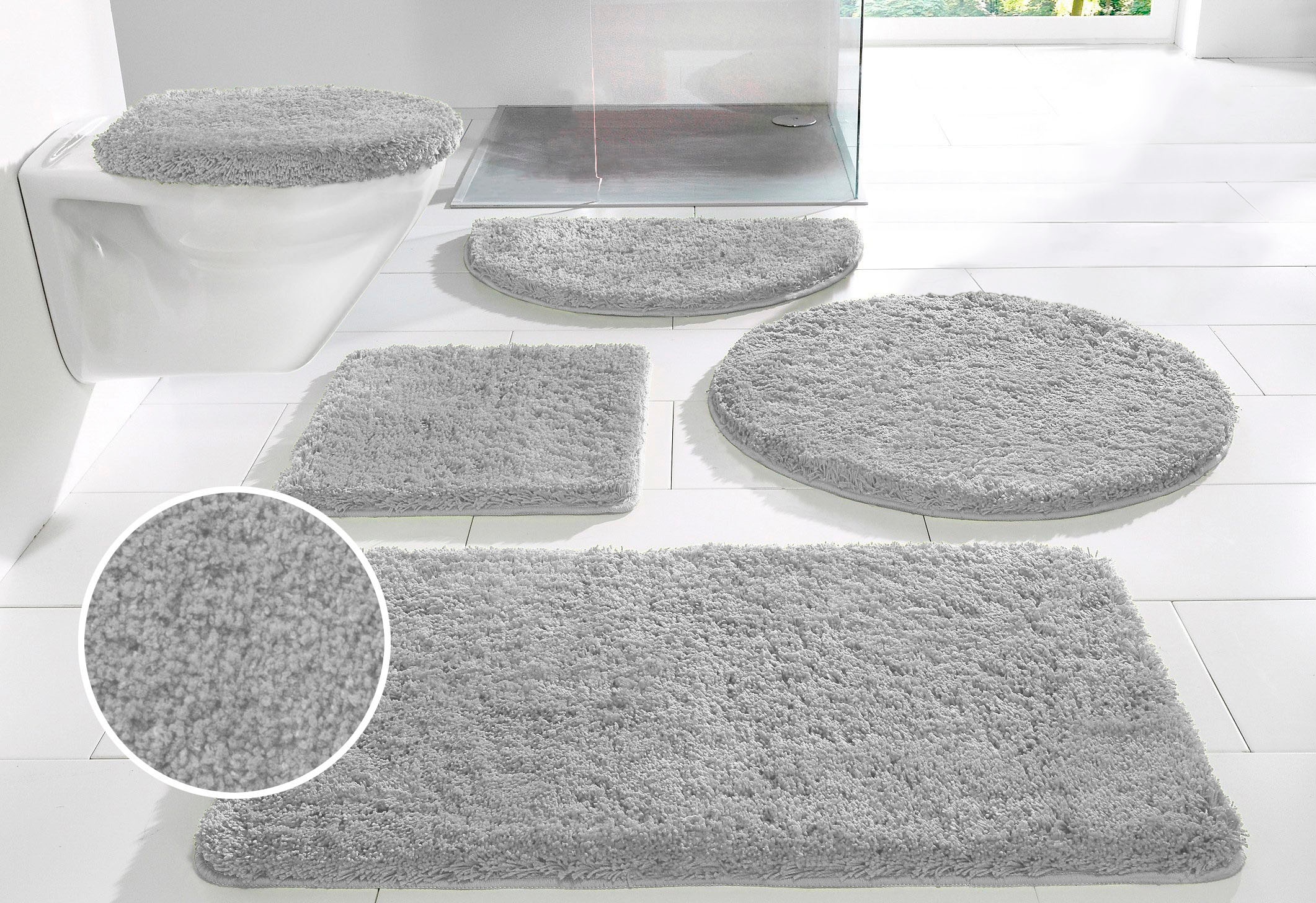 my home Badematte "Sanremo, Badvorleger, Badezimmer Teppich, sehr weich" Hö günstig online kaufen