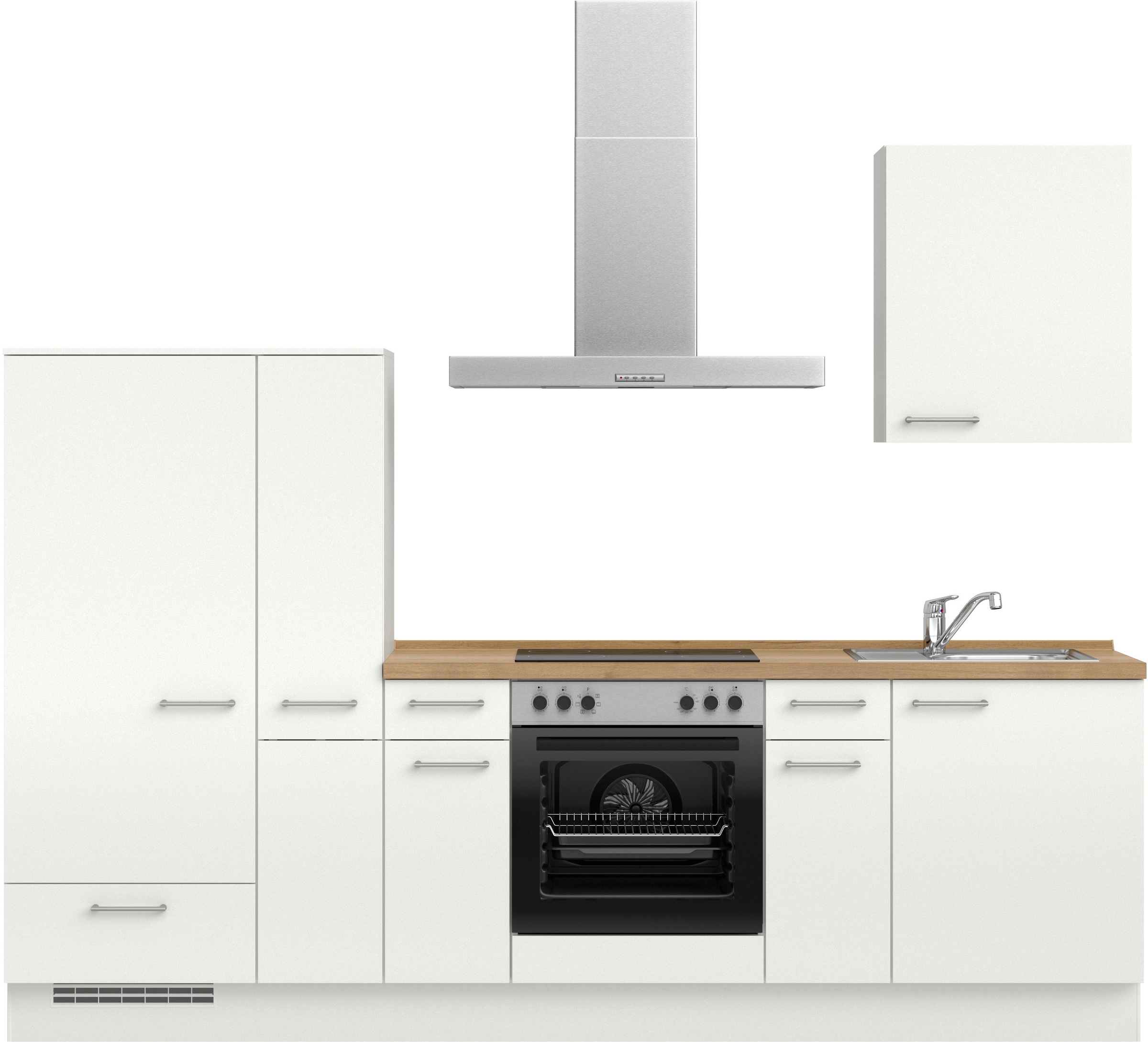 nobilia® Küchenzeile »"Laser I", NEU: individuell anpassbar mit gratis Profi-Beratung« vormontiert, 270 cm breit, optional mit verschiedenen E‑Geräte-Sets