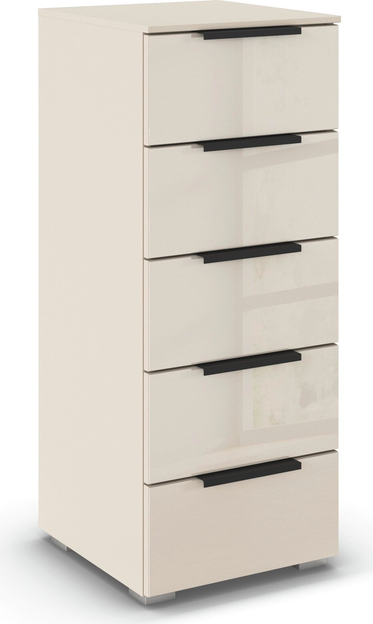 rauch Schubkastenkommode "Highboard Sideboard Kommode MONTCLAR Frontauswahl Dekor/Hochglanz/Glas" in 2 Breiten: 40 oder 80 cm / Höhe 100 cm, inkl. Soft-Close-Funktion, mit 5 geräumigen Schubladen, viele Griffvarianten MADE IN GERMANY
