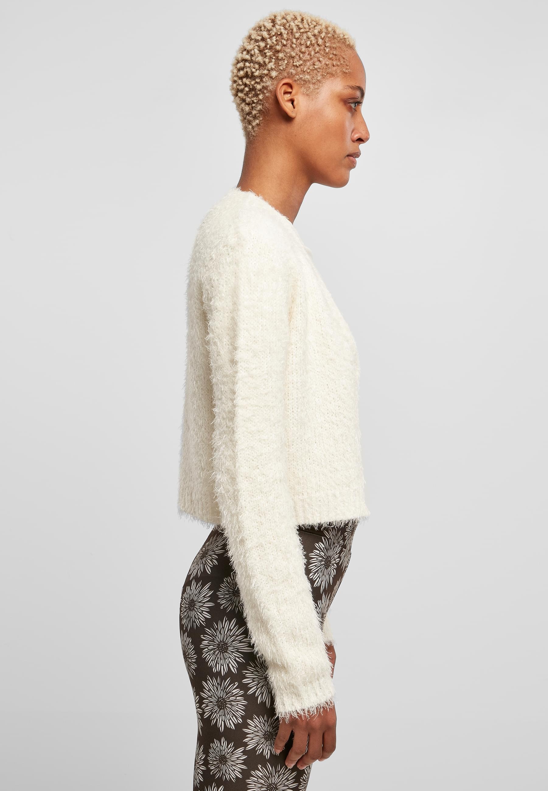 URBAN CLASSICS Strickjacke »Urban Classics Damen Ladies Cropped Feather Cardigan«