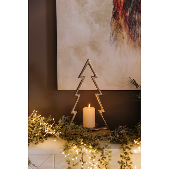 Creativ deco Teelichthalter »Weihnachtsdeko«, (1 St.), auf hochwertiger  Mangoholzplatte, in Tannenbaum-Form, Höhe ca. 34 cm kaufen | BAUR
