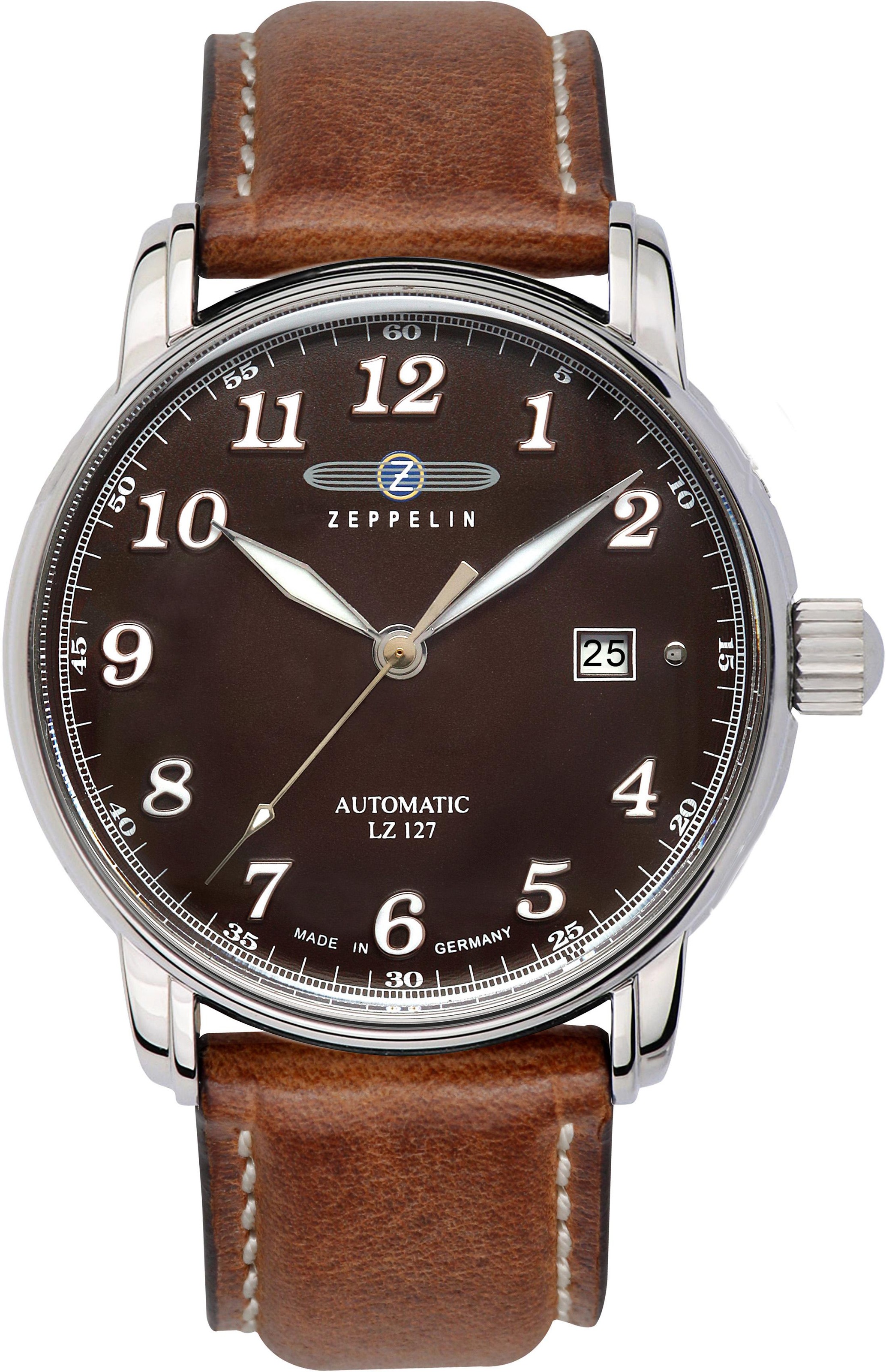 ZEPPELIN Automatikuhr »LZ 127 Graf Zeppelin, 8656-3«, Armbanduhr, Herrenuhr, Datum, Made in Germany